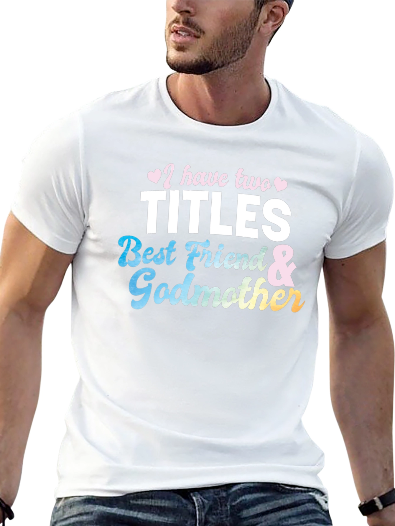 Two Titles Best Friend & Godmother Black T-Shirt