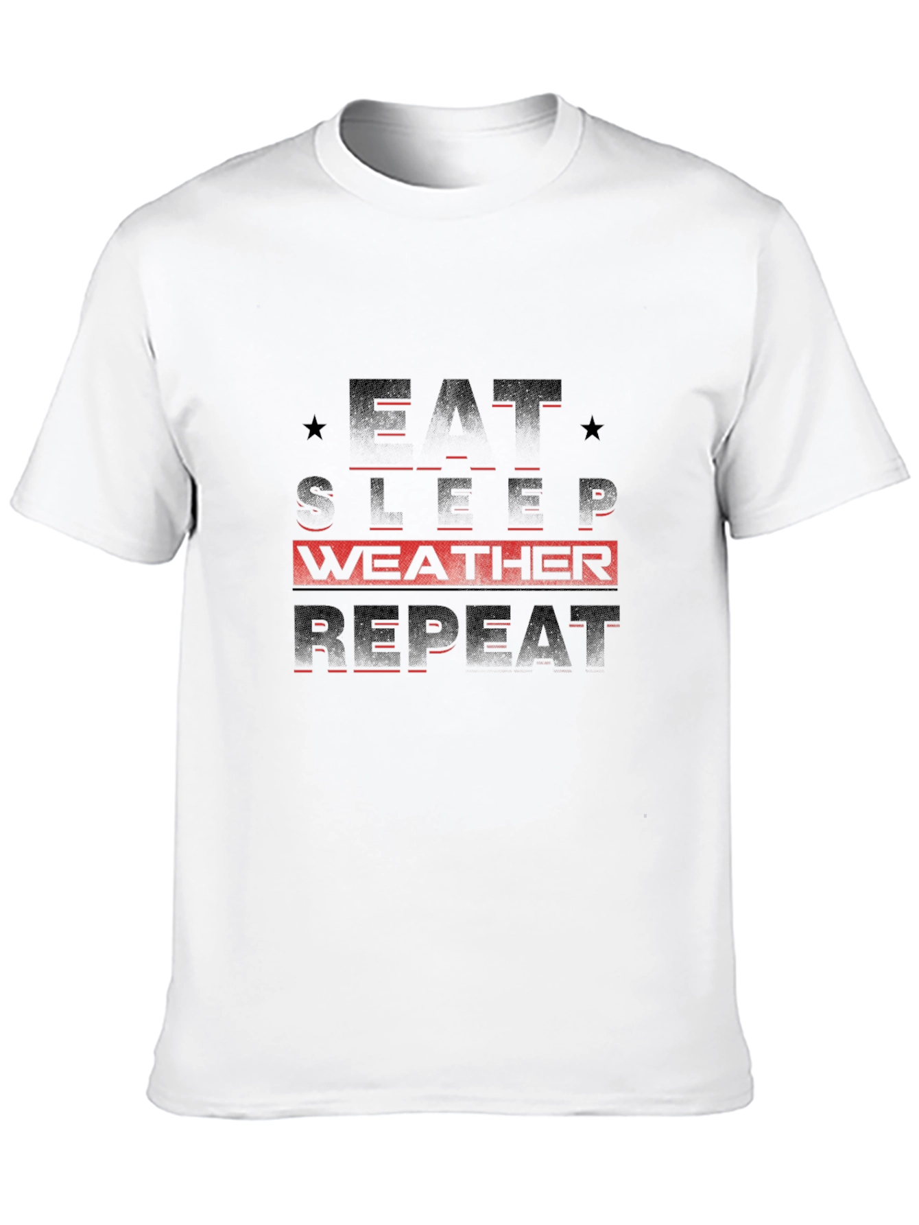 Eat Sleep Weather Repeat Black Graphic Tee