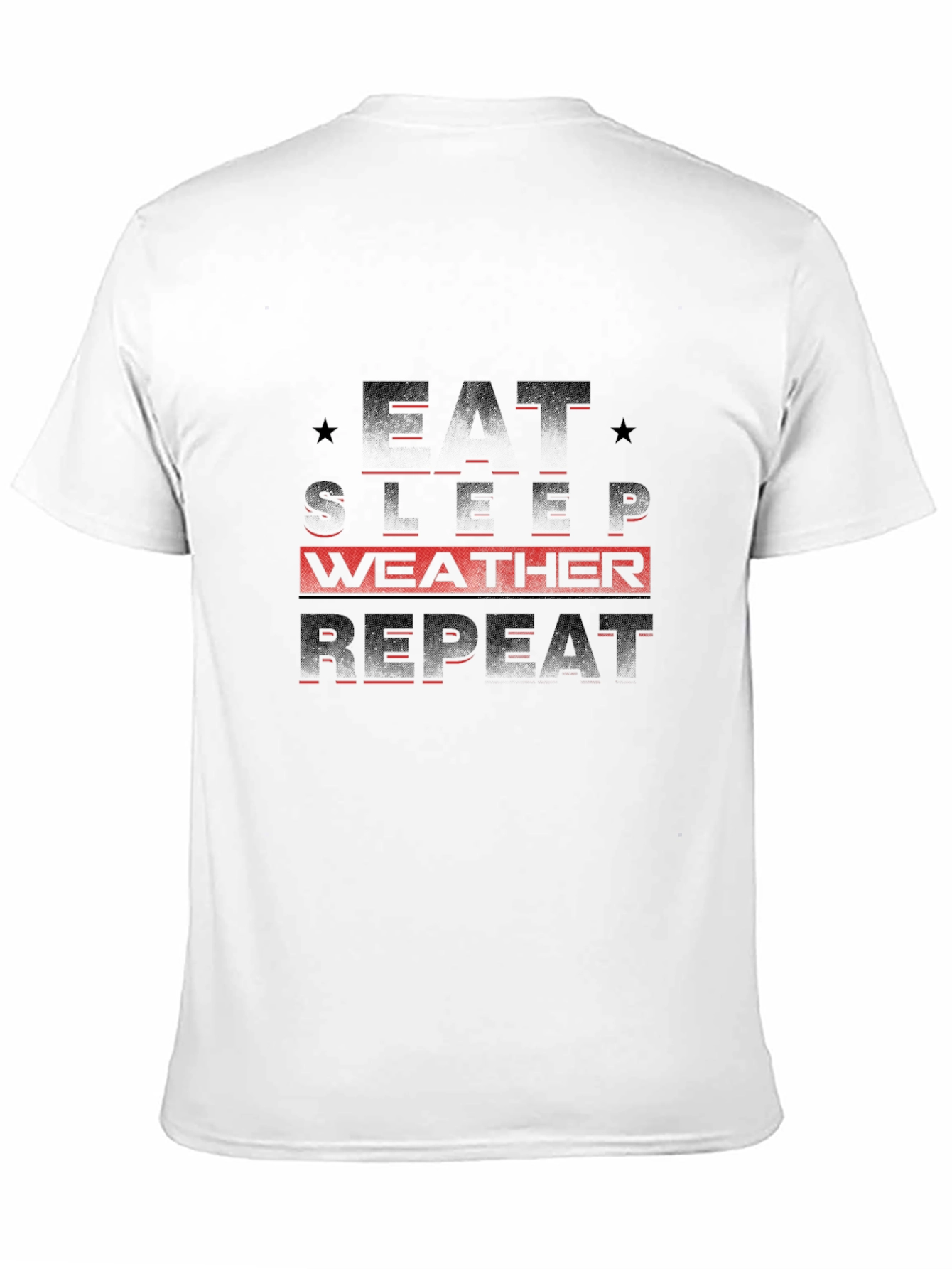 Eat Sleep Weather Repeat Black Graphic Tee