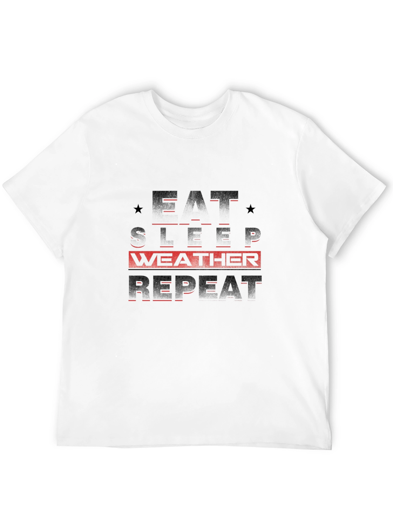 Eat Sleep Weather Repeat Black Graphic Tee