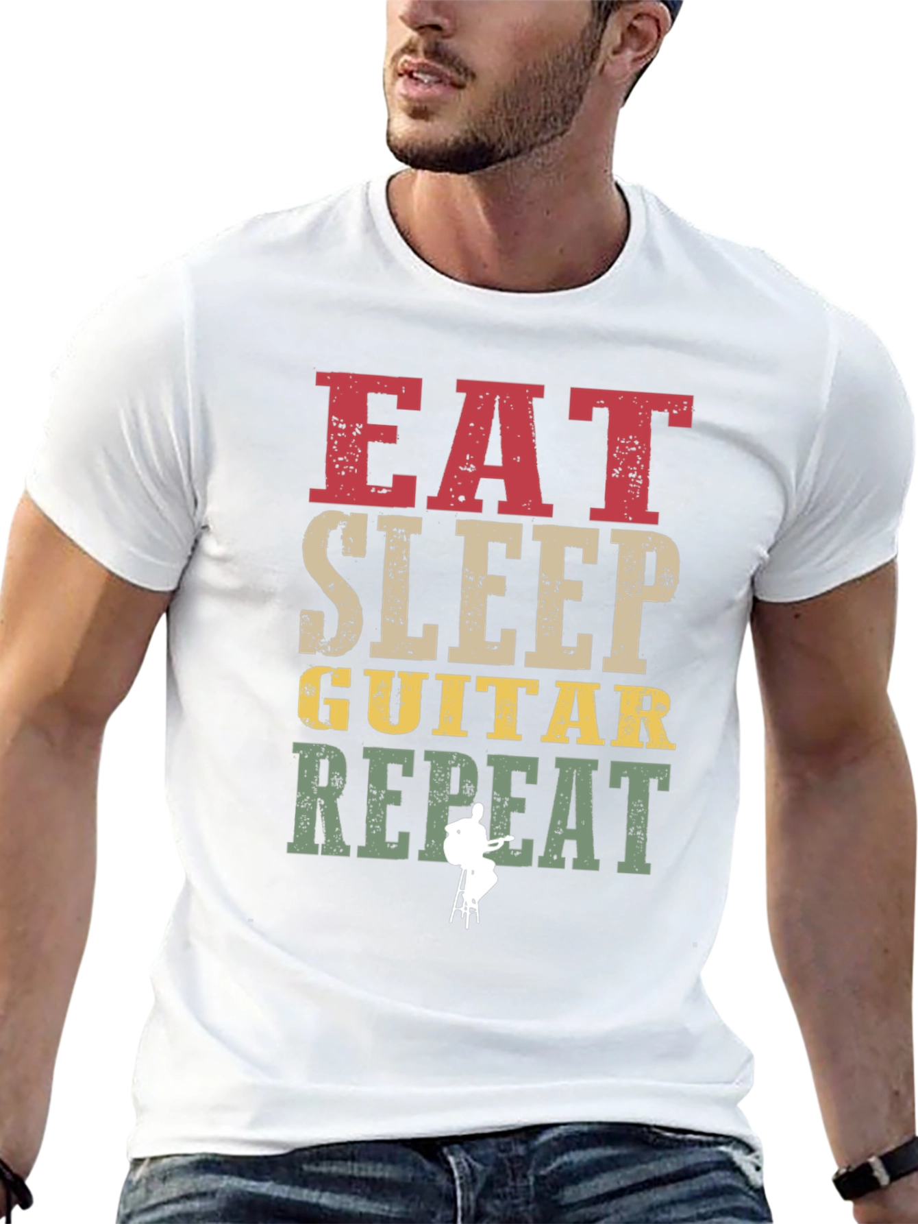 Eat Sleep Guitar Repeat Graphic Tee