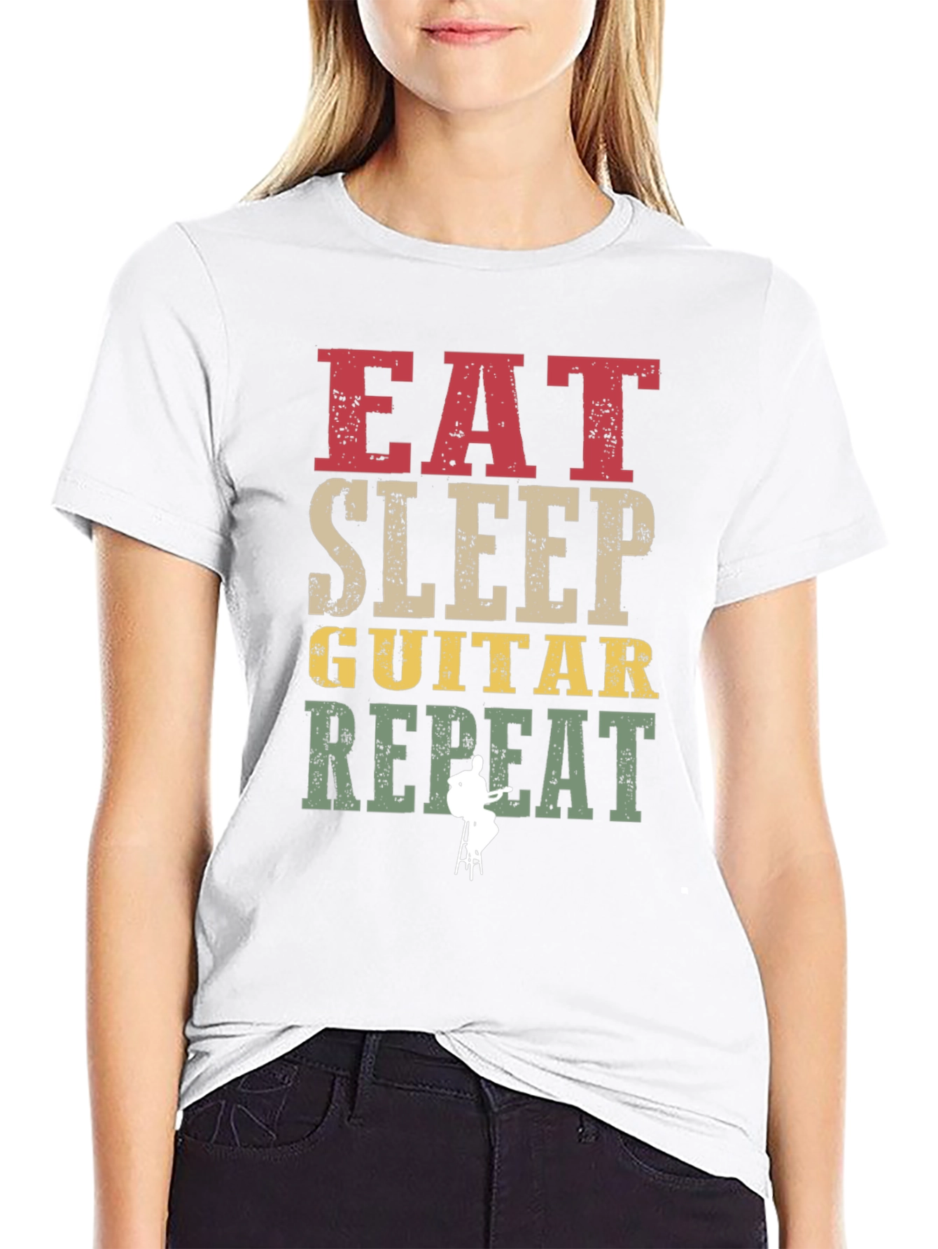 Eat Sleep Guitar Repeat Graphic Tee