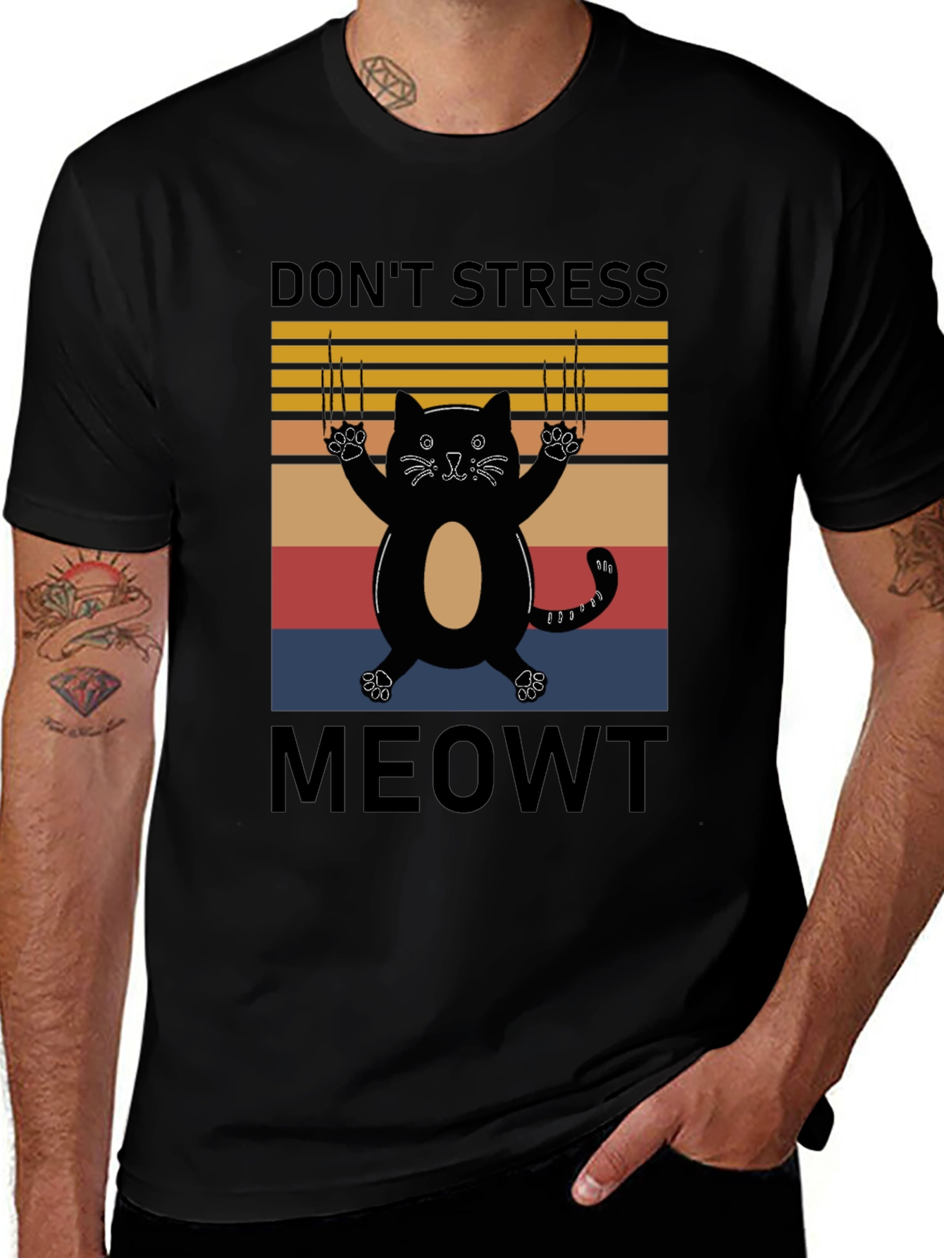Dont Stress Meowt T-Shirt - Funny Cat Graphic Tee