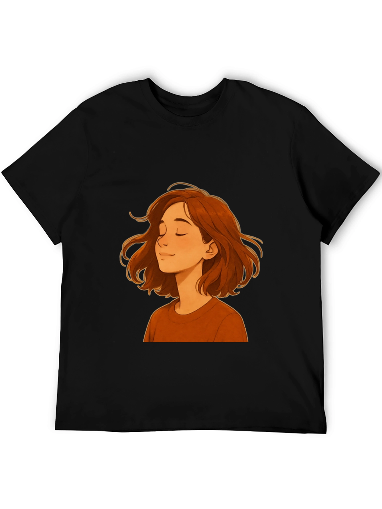 Woman Cartoon Graphic Print Black T-Shirt