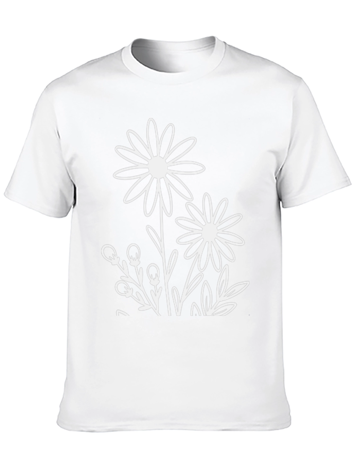 Floral Graphic T-Shirt - Casual Black Tee