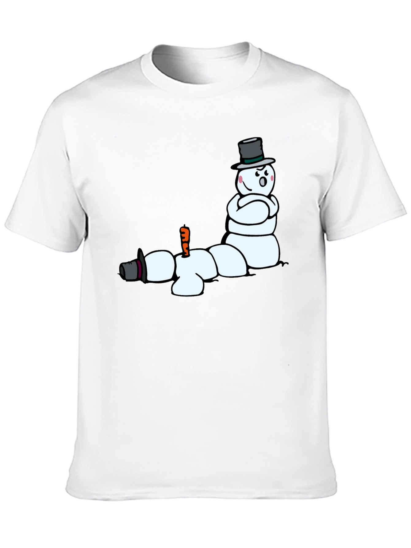 Funny Melting Snowman Graphic T-Shirt