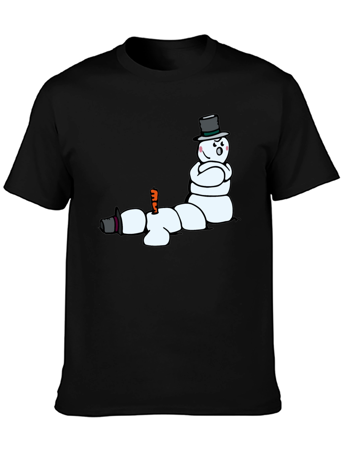 Funny Melting Snowman Graphic T-Shirt