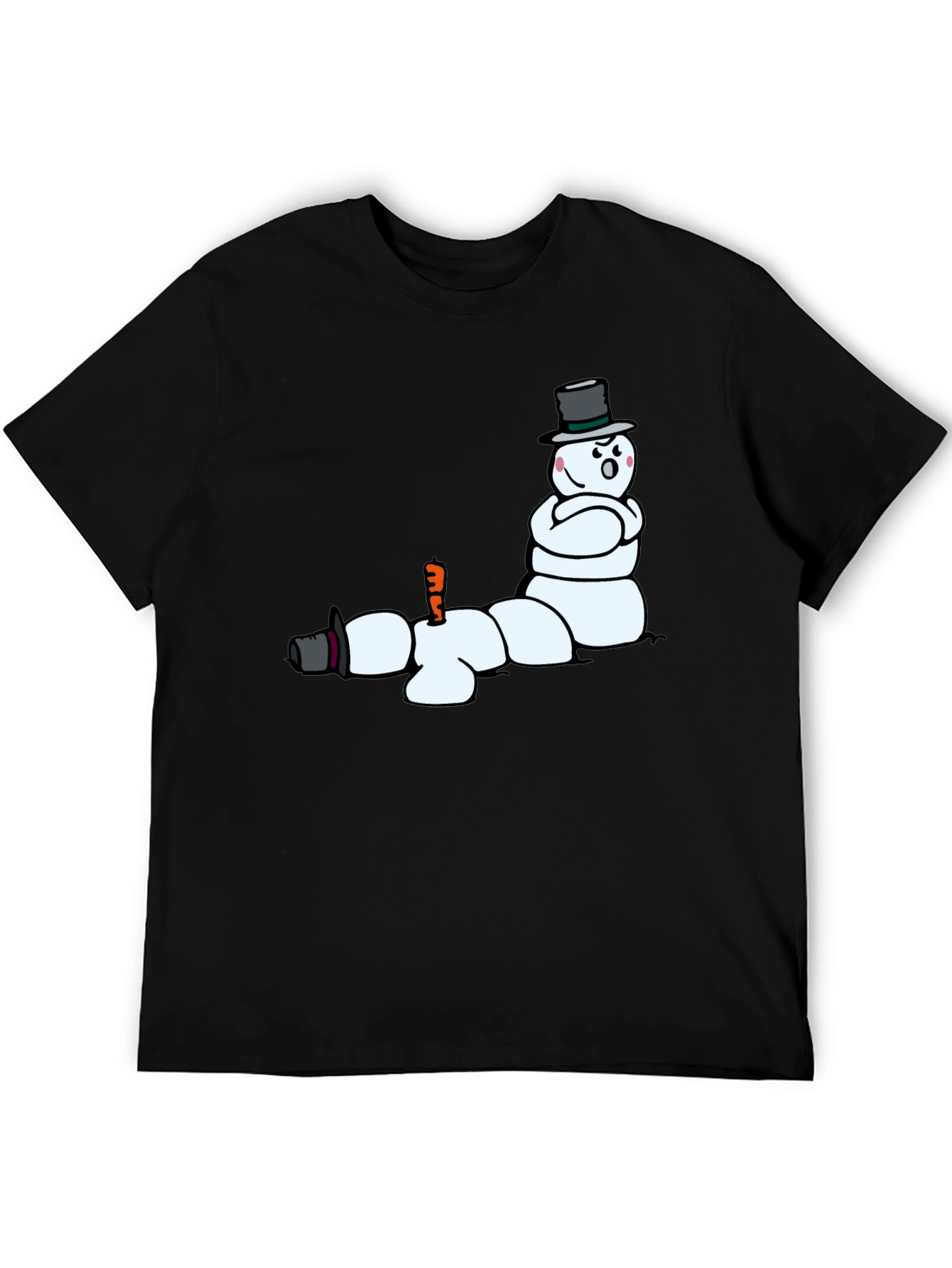 Funny Melting Snowman Graphic T-Shirt