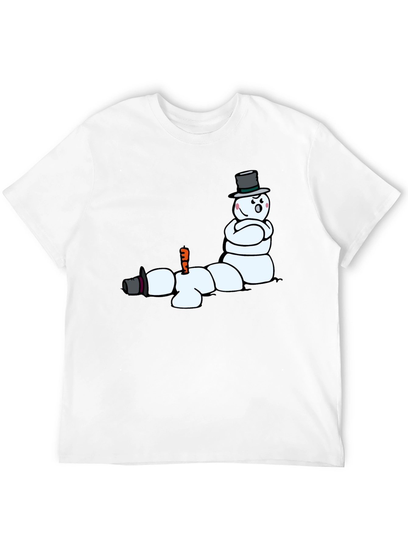 Funny Melting Snowman Graphic T-Shirt