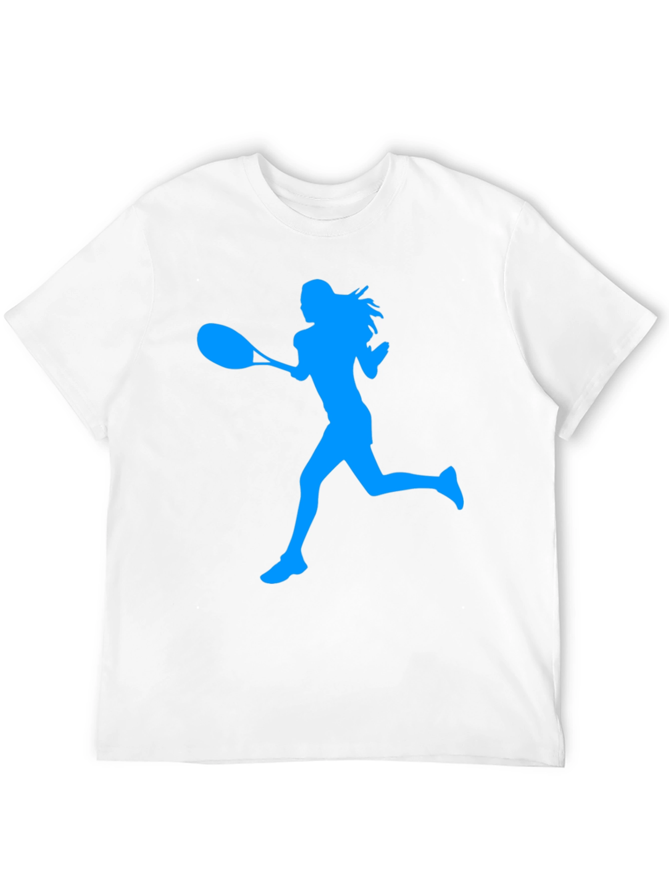 Tennis Player Silhouette Graphic Tee - Black