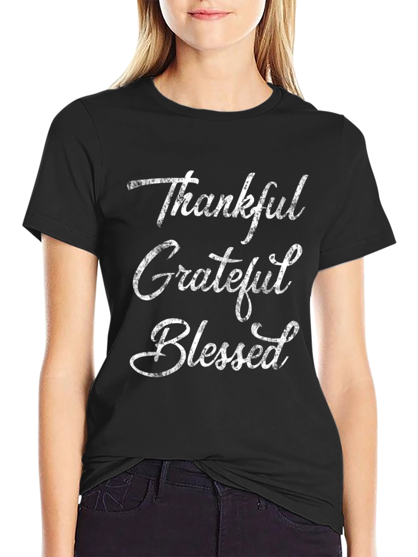 Thankful Grateful Blessed Graphic T-Shirt