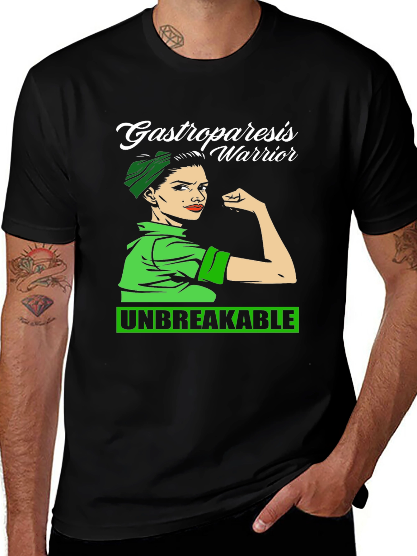 Gastroparesis Warrior Black T-Shirt