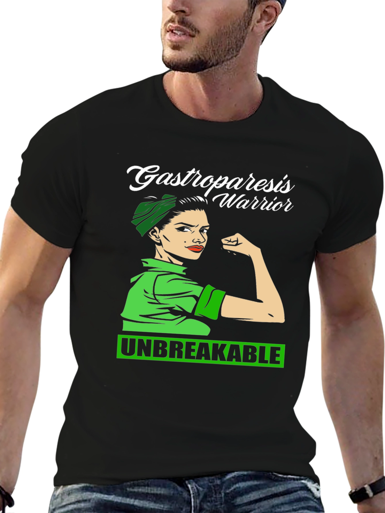 Gastroparesis Warrior Black T-Shirt