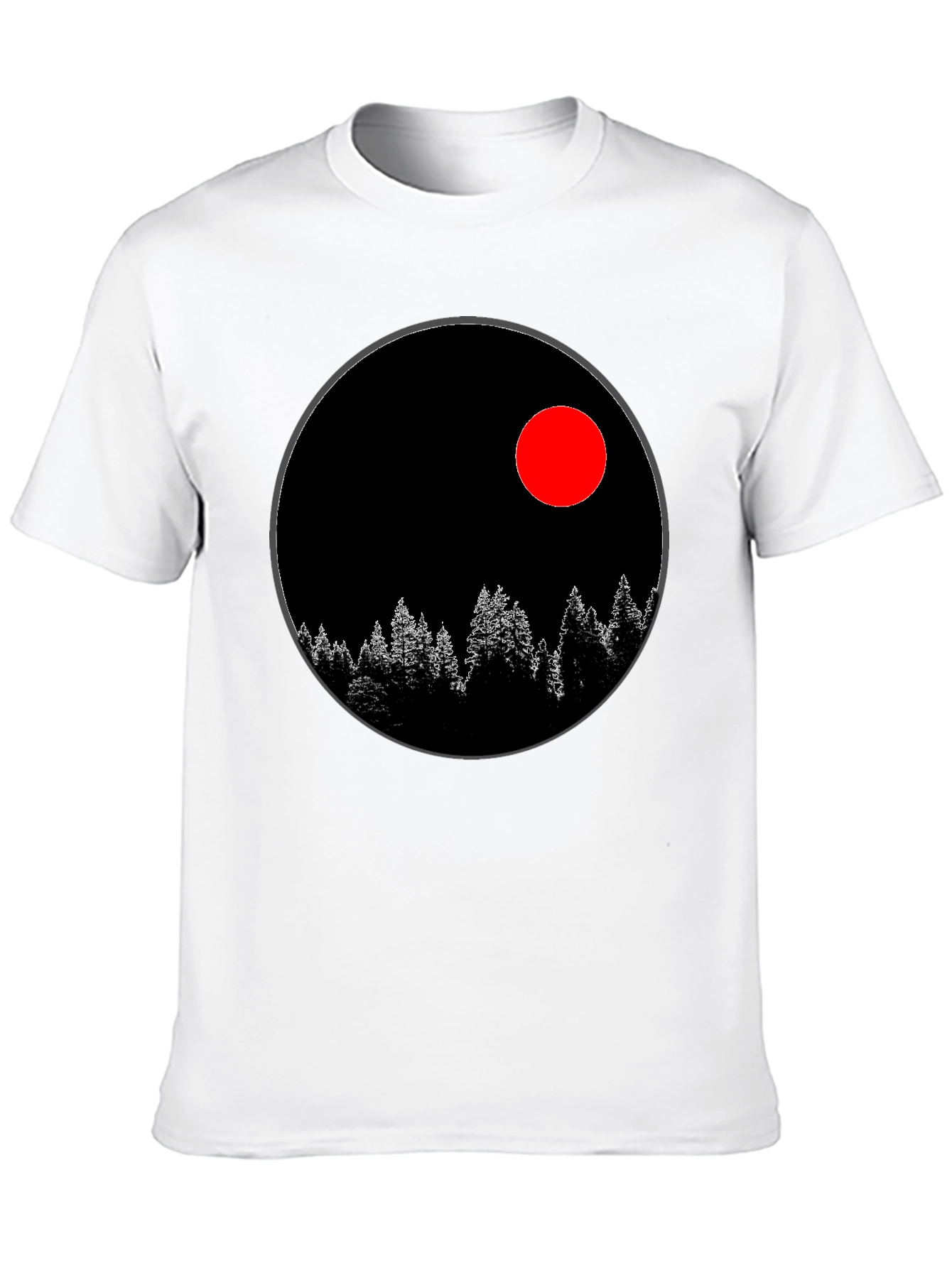 Black T-Shirt with Nature Design