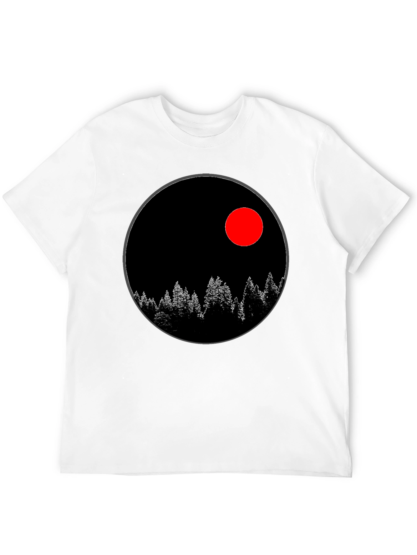 Black T-Shirt with Nature Design