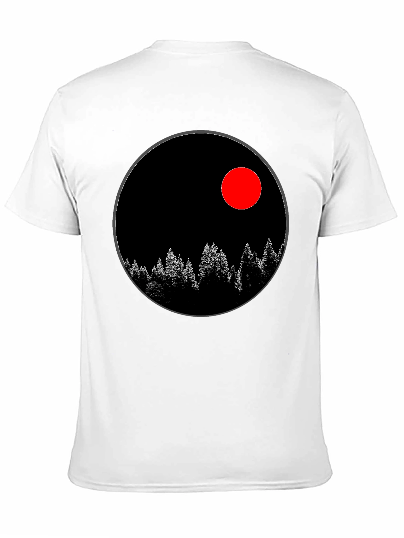 Black T-Shirt with Nature Design