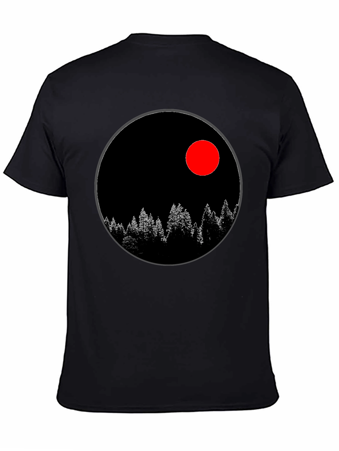 Black T-Shirt with Nature Design