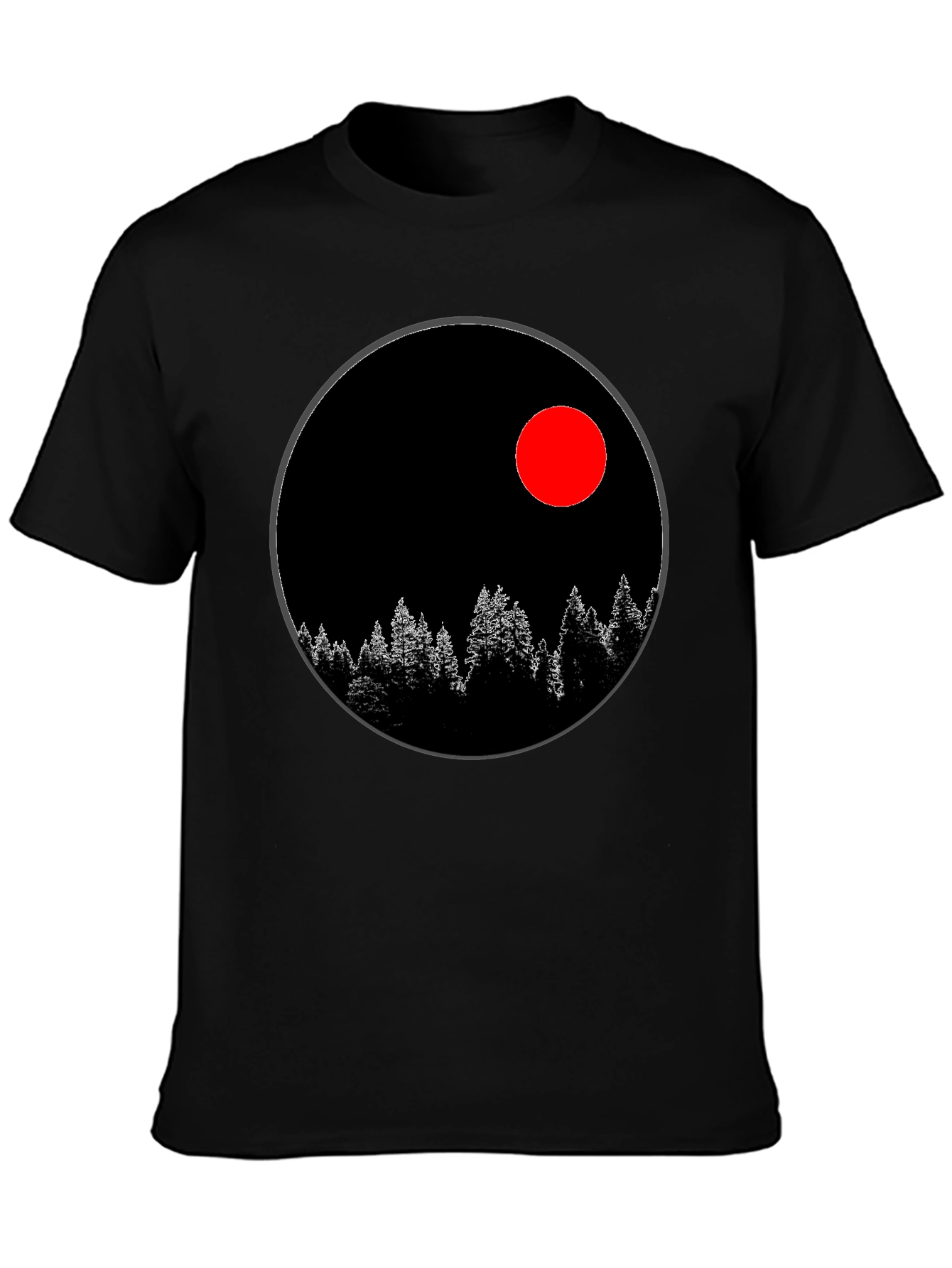 Black T-Shirt with Nature Design