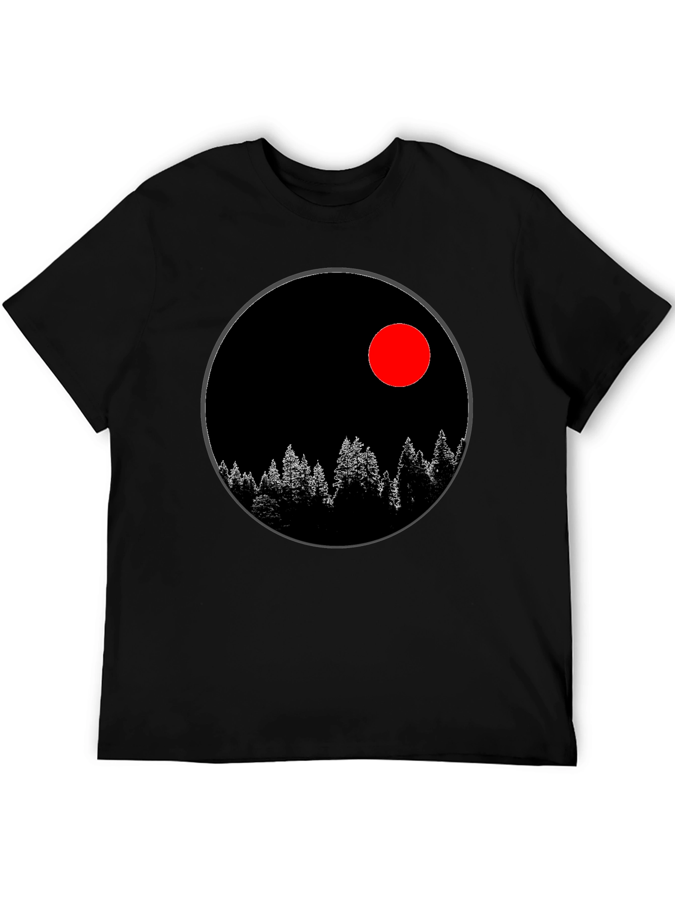 Black T-Shirt with Nature Design