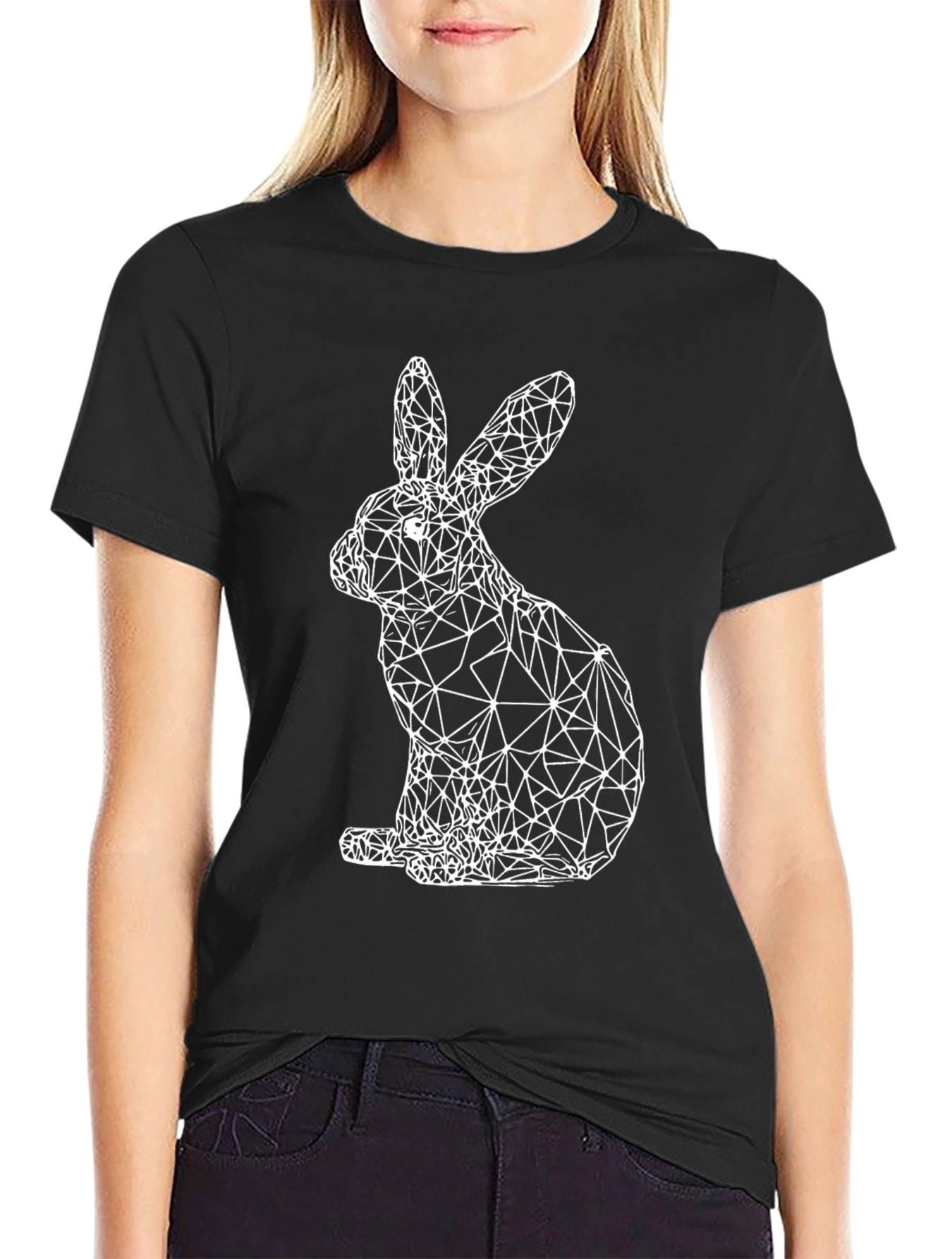 Geometric Rabbit Graphic Tee - Modern Easter Style