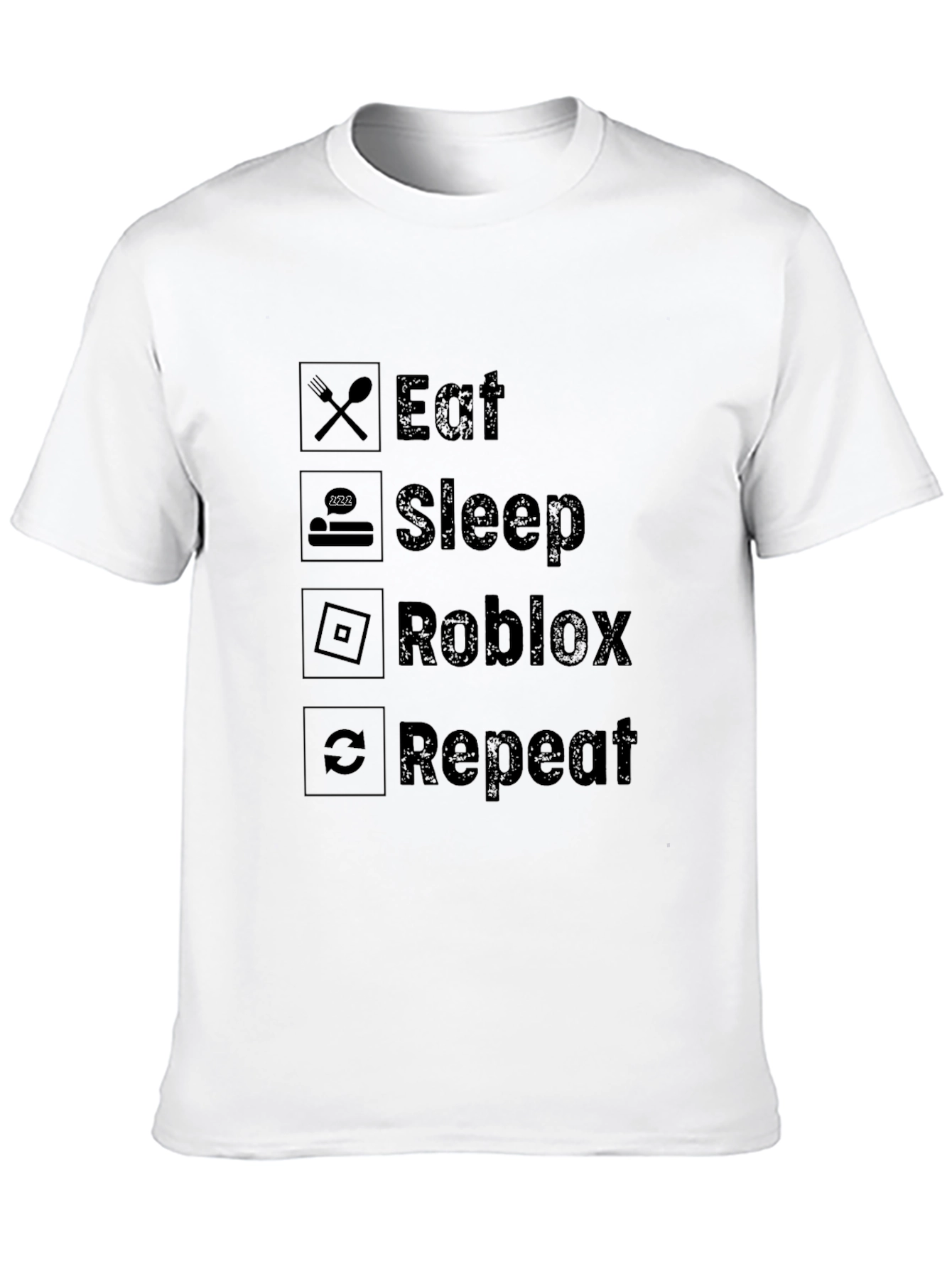 Eat Sleep Roblox Repeat Black T-Shirt