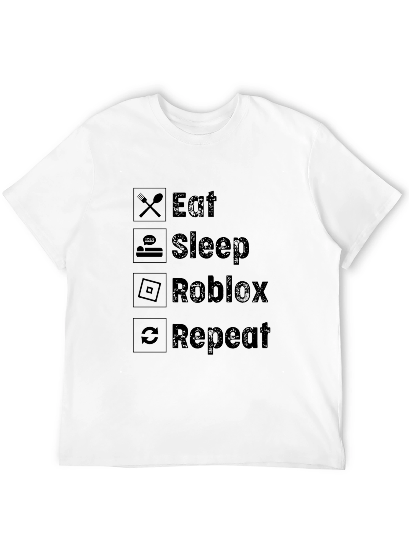 Eat Sleep Roblox Repeat Black T-Shirt