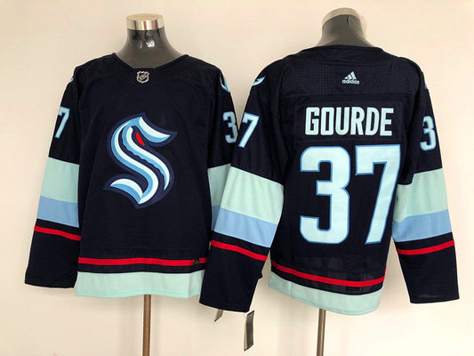 Men's Seattle Kraken Yanni Gourde #37 Deep Sea Blue Home Breakaway Player Jerseys