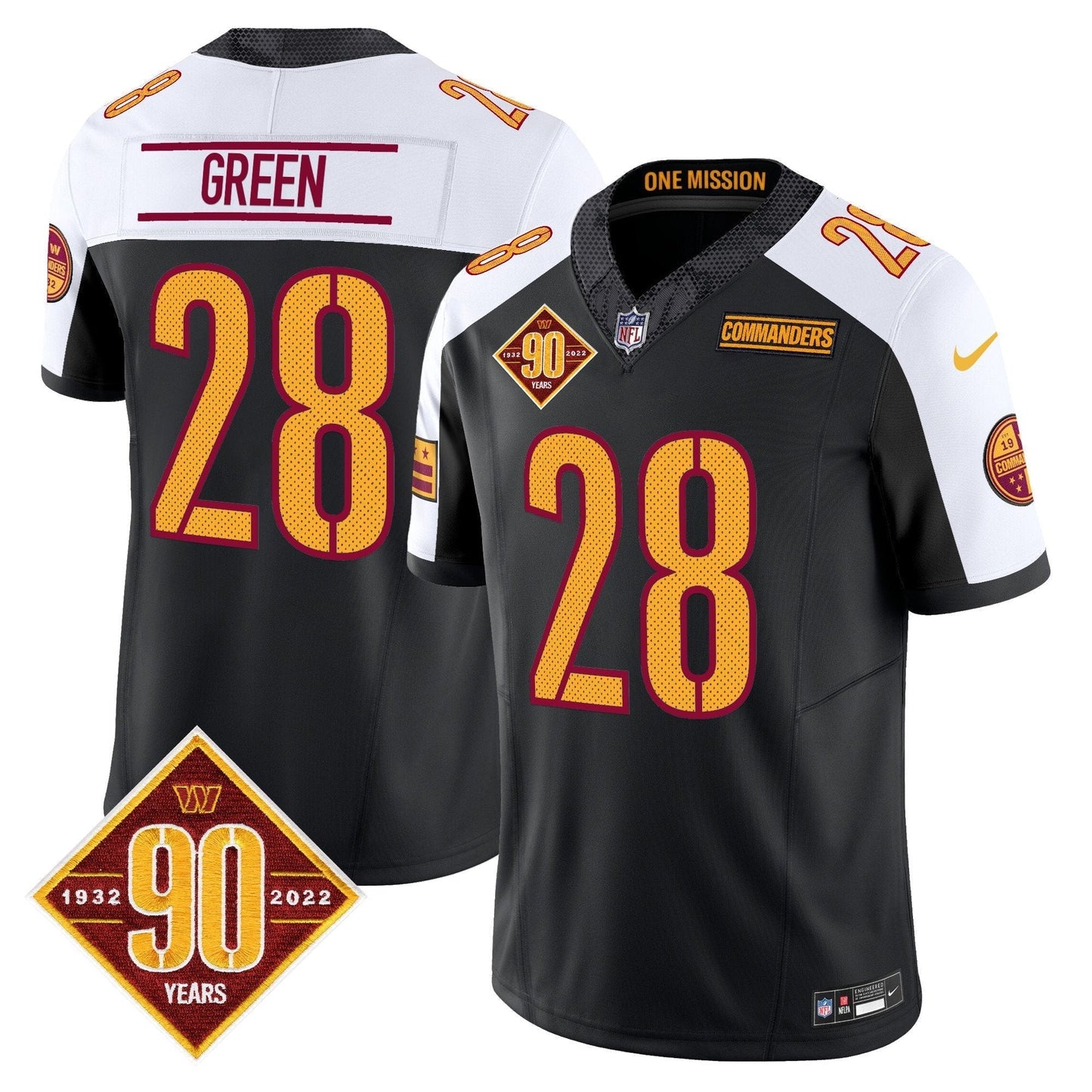 Men???s Washington Commanders 90th Anniversary Vapor Limited Jersey V4 ??? All Stitched