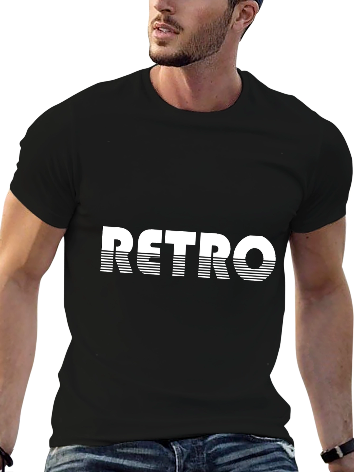 Retro Graphic Tee - Black Casual T-Shirt
