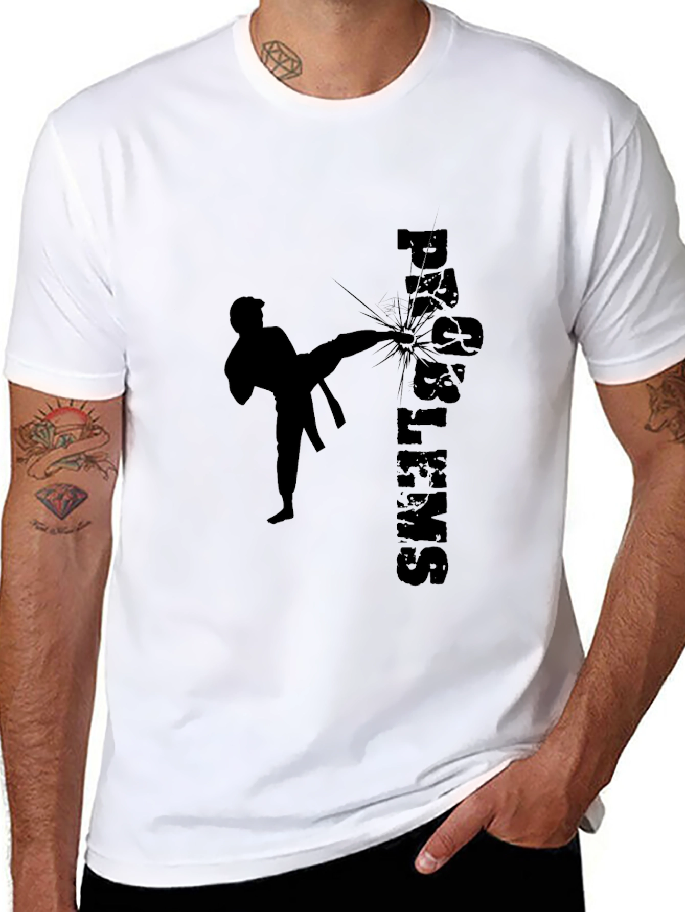 Martial Arts Kick Black T-Shirt