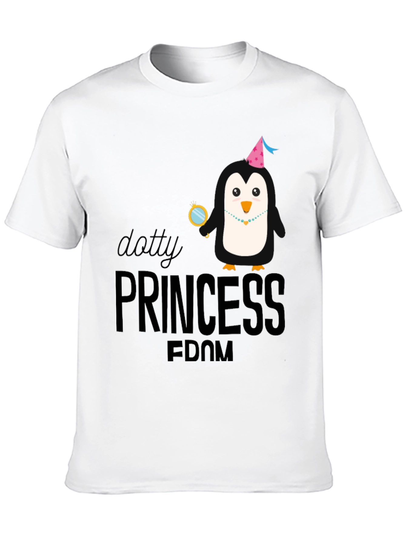 Dotty Princess Penguin T-Shirt - Black