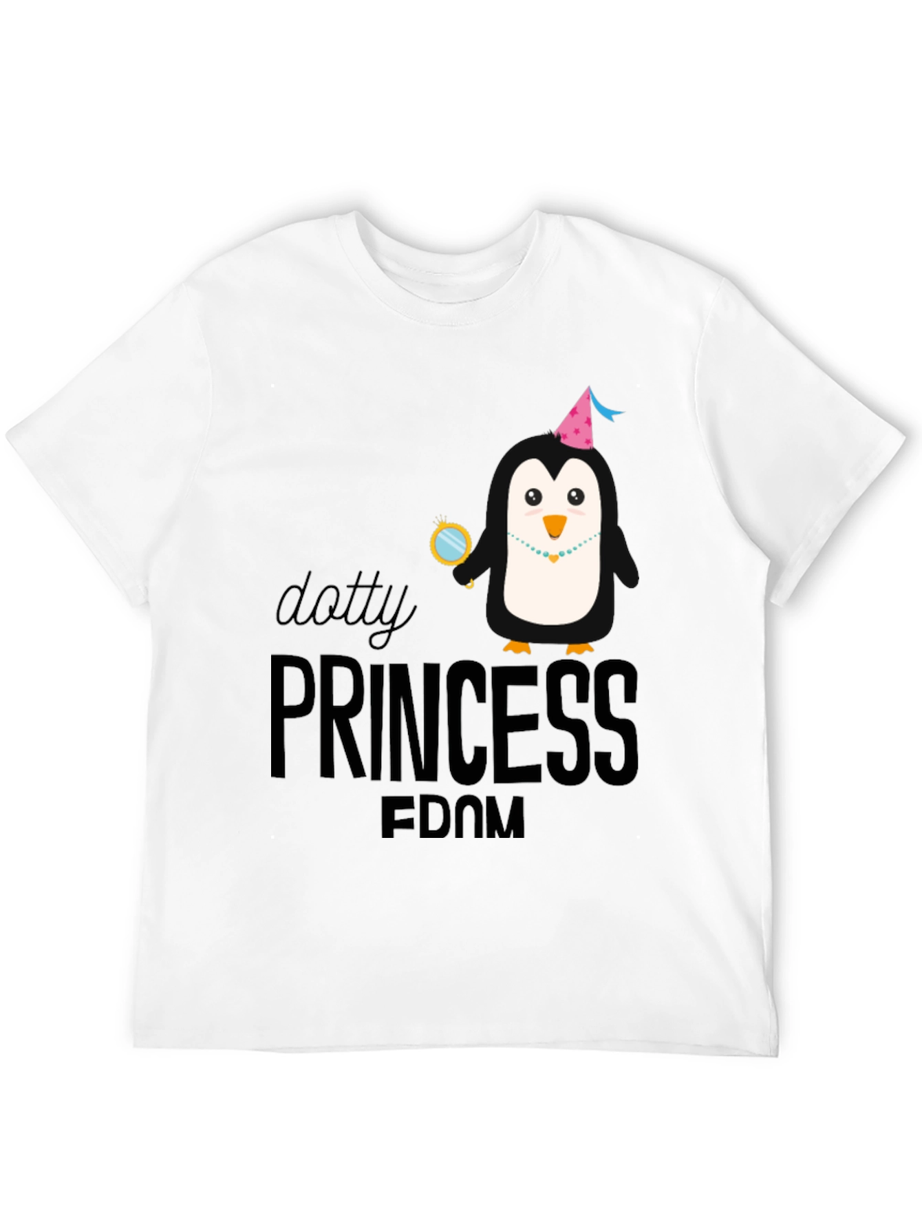 Dotty Princess Penguin T-Shirt - Black