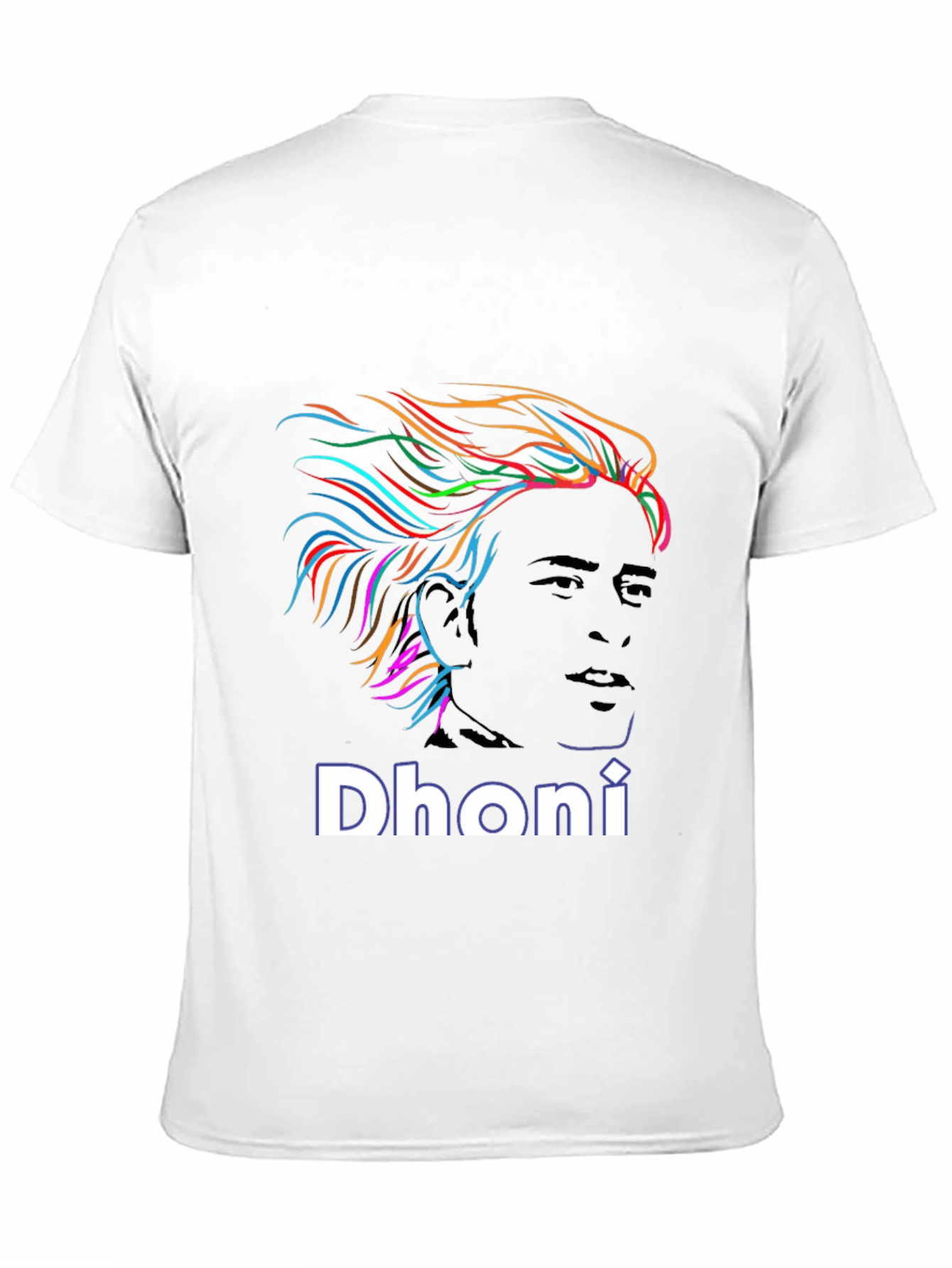 Dhoni Portrait Graphic Print Black T-Shirt