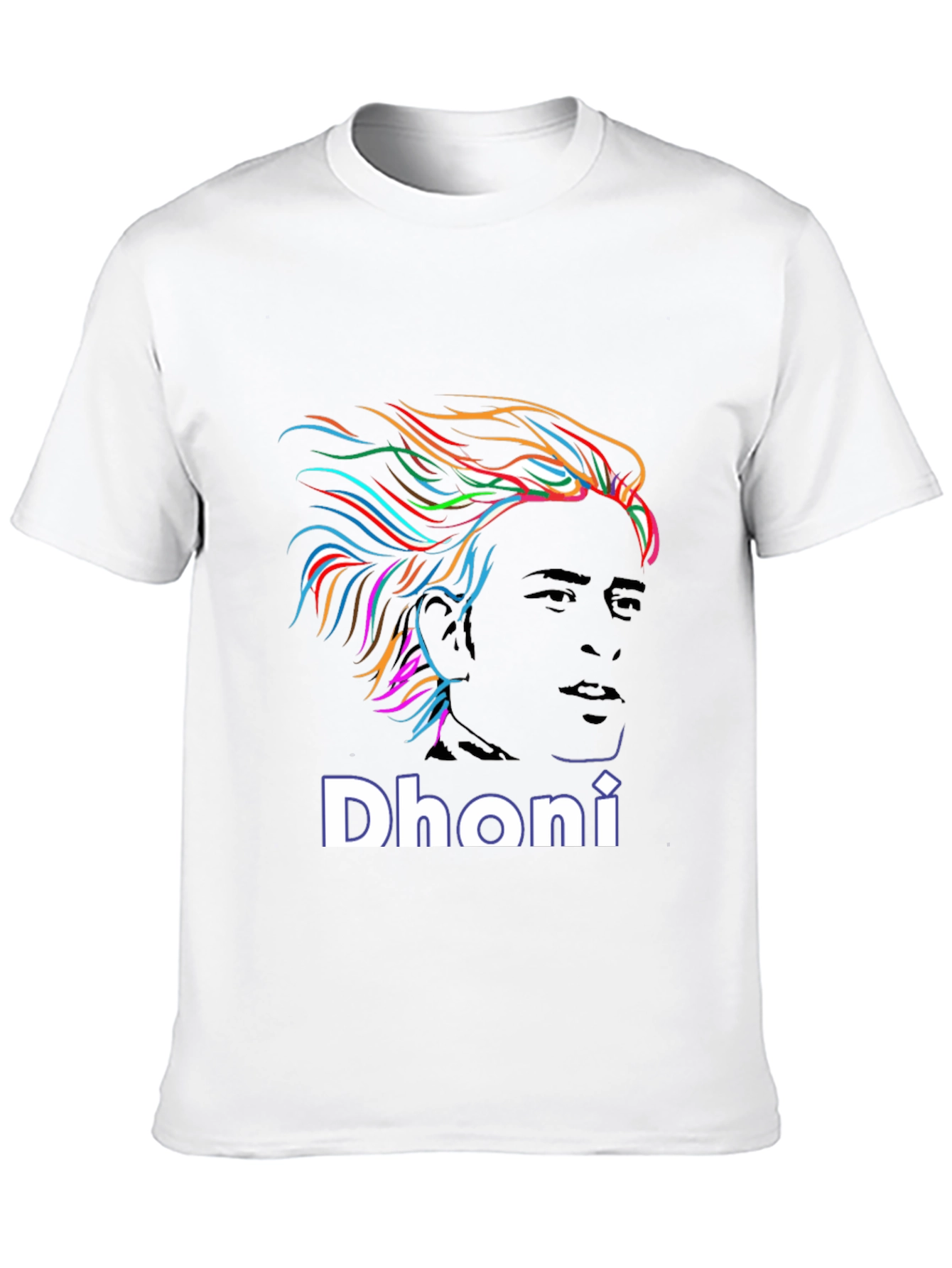 Dhoni Portrait Graphic Print Black T-Shirt