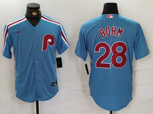 Men's Philadelphia Phillies Alec Bohm #28 Light Blue Alternate Limited Jerseys