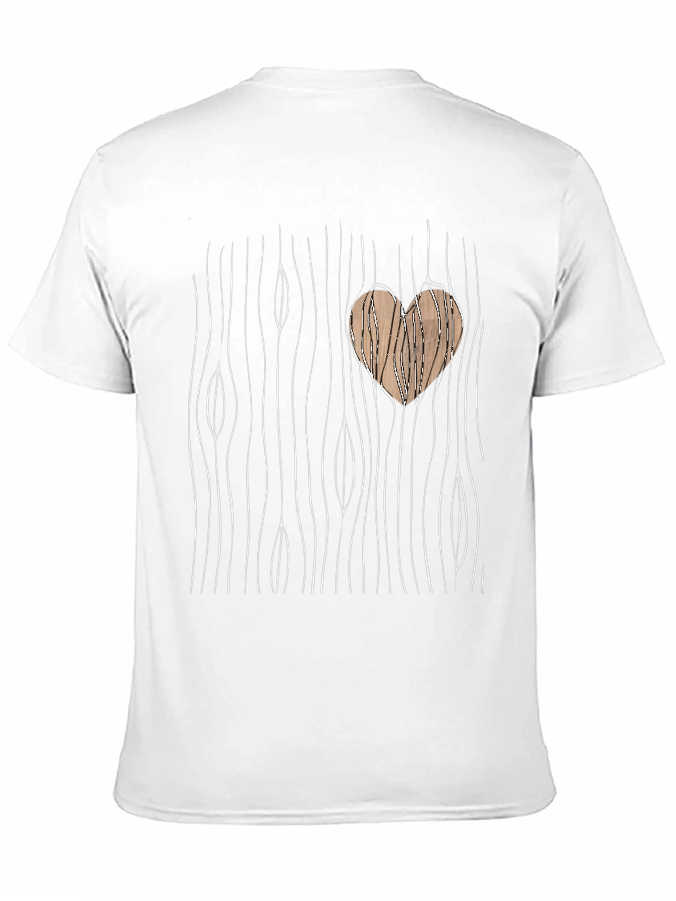 Wood Heart Graphic Tee - Unique Design T-Shirt