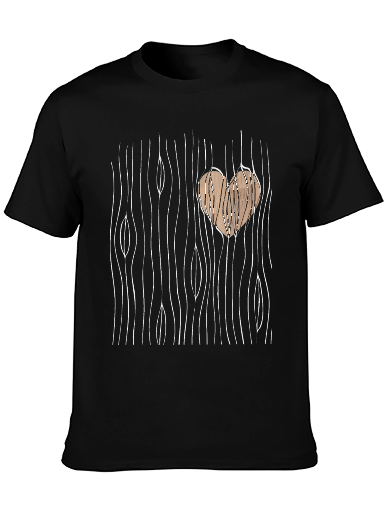 Wood Heart Graphic Tee - Unique Design T-Shirt