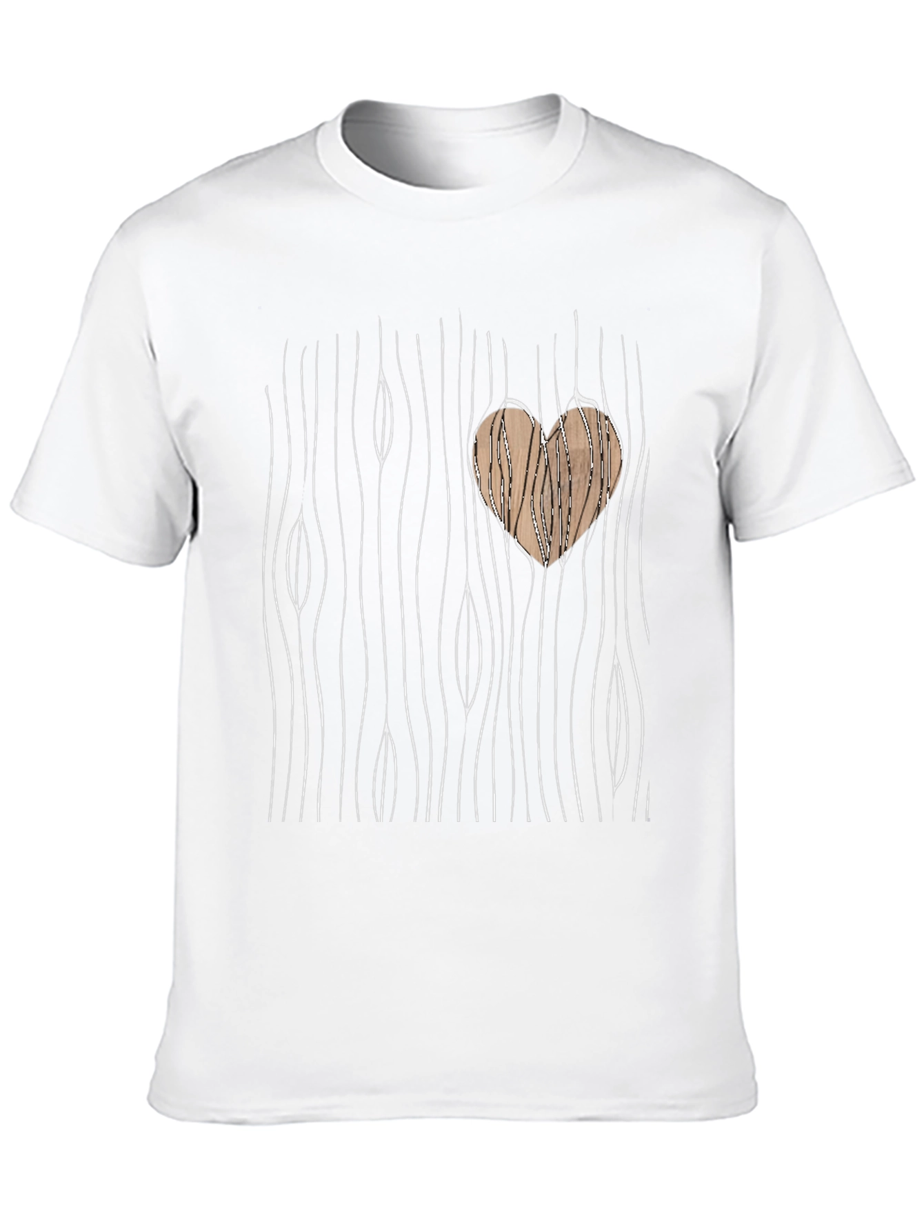 Wood Heart Graphic Tee - Unique Design T-Shirt