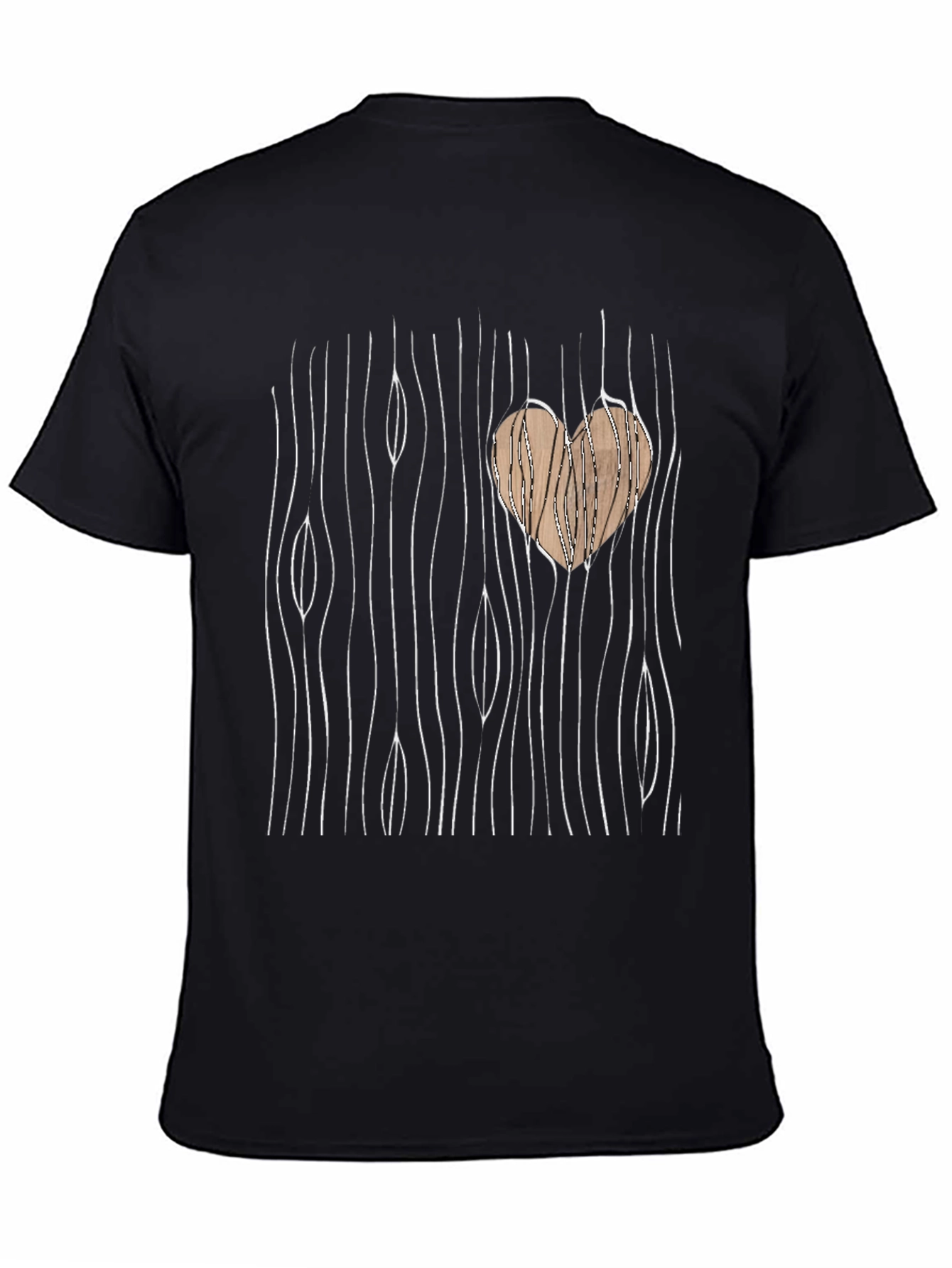 Wood Heart Graphic Tee - Unique Design T-Shirt