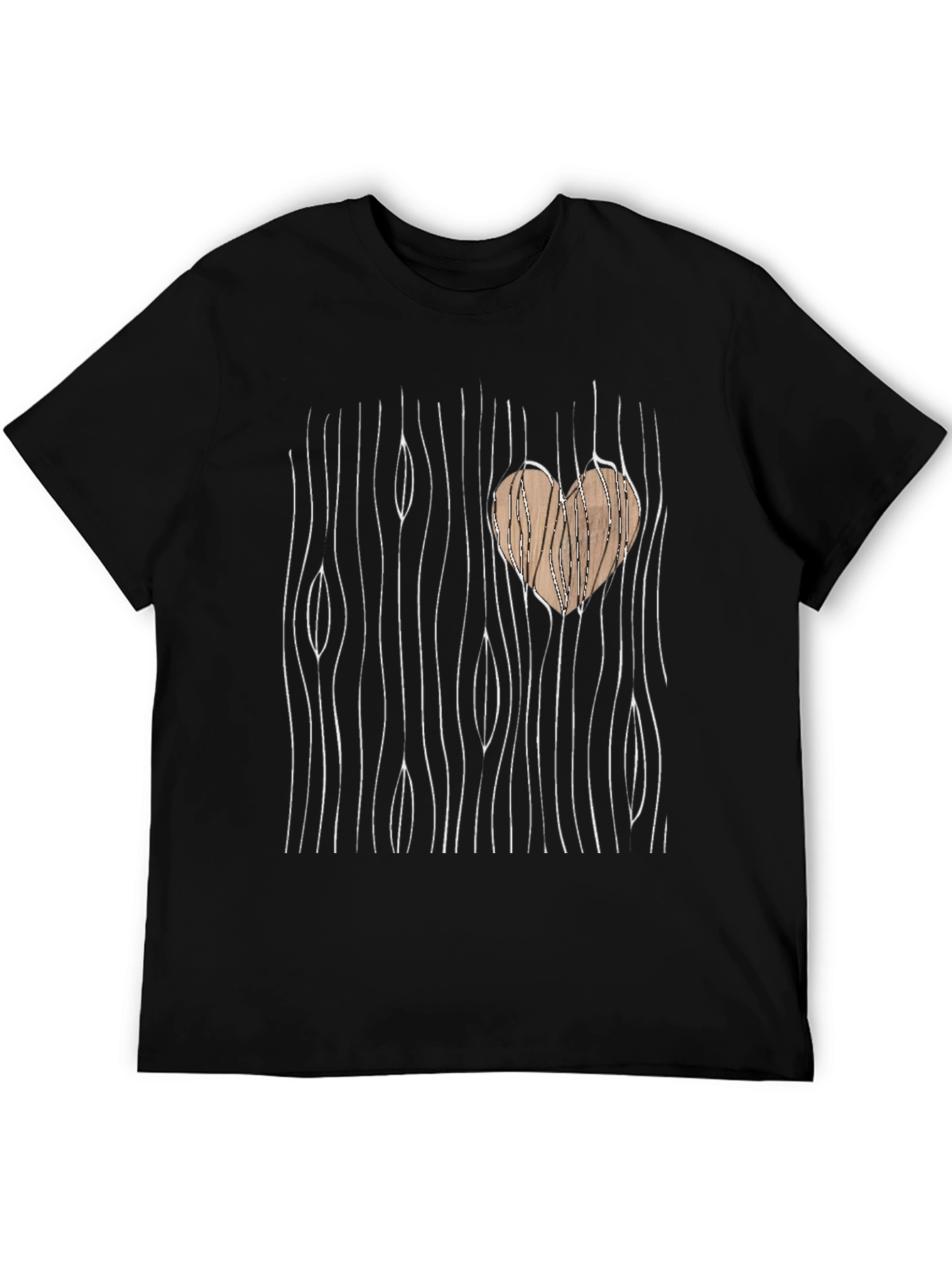 Wood Heart Graphic Tee - Unique Design T-Shirt