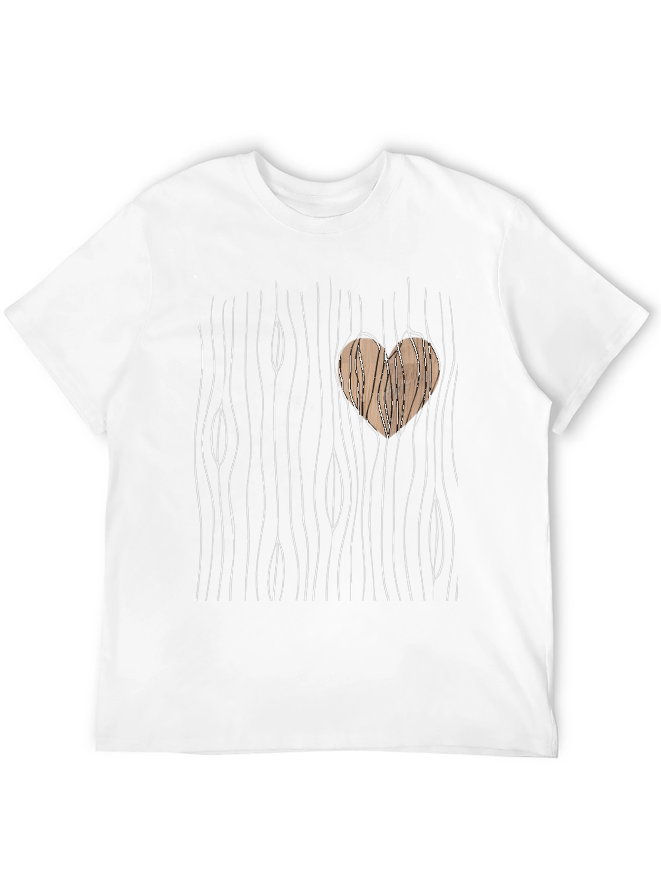 Wood Heart Graphic Tee - Unique Design T-Shirt