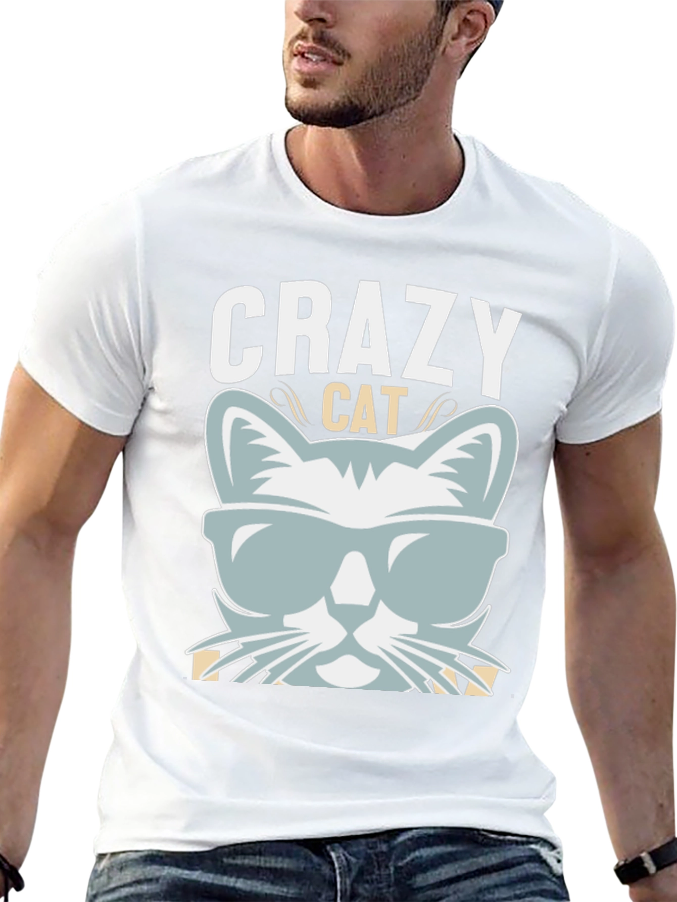 Crazy Cat Graphic T-Shirt