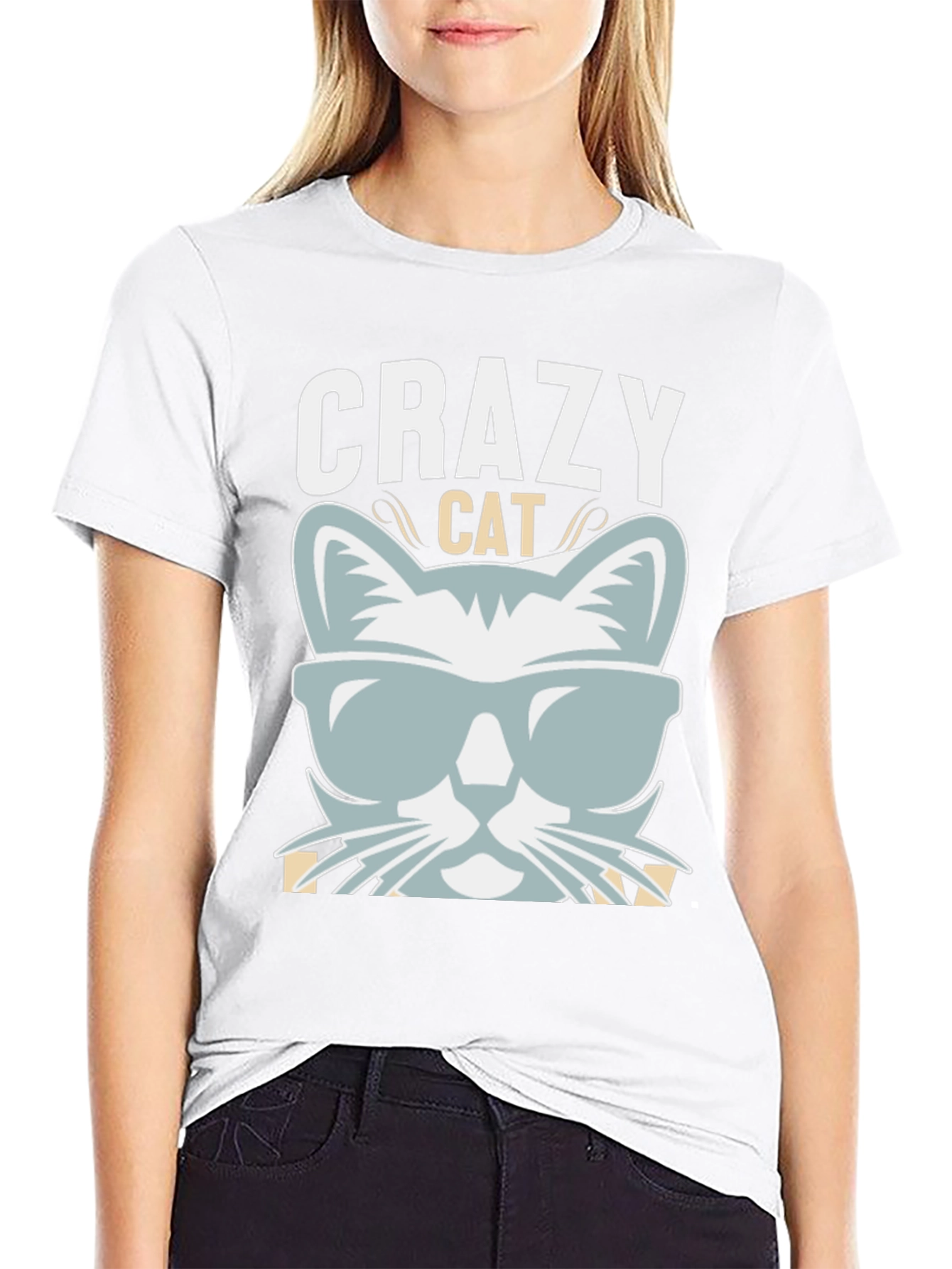 Crazy Cat Graphic T-Shirt