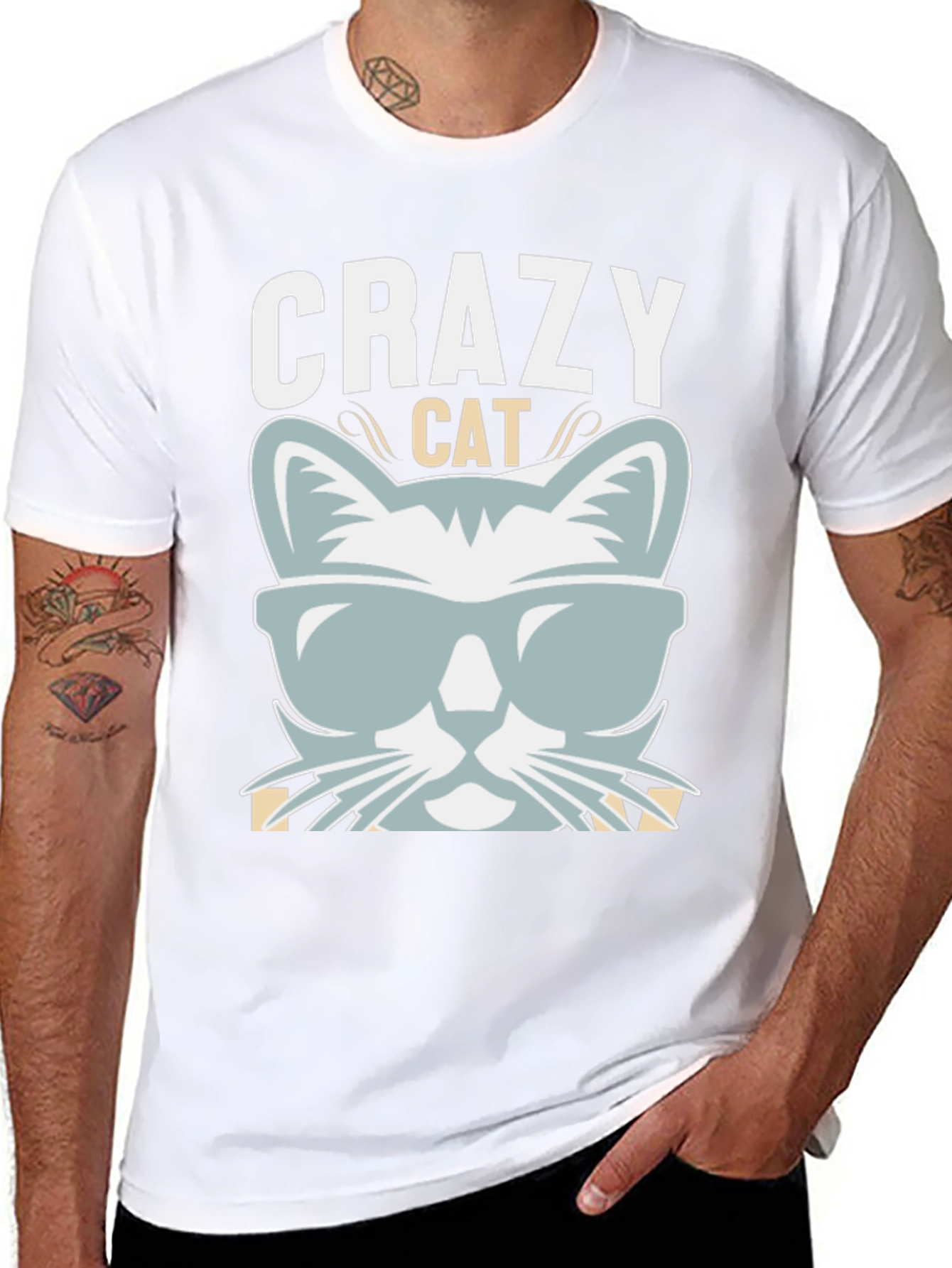 Crazy Cat Graphic T-Shirt