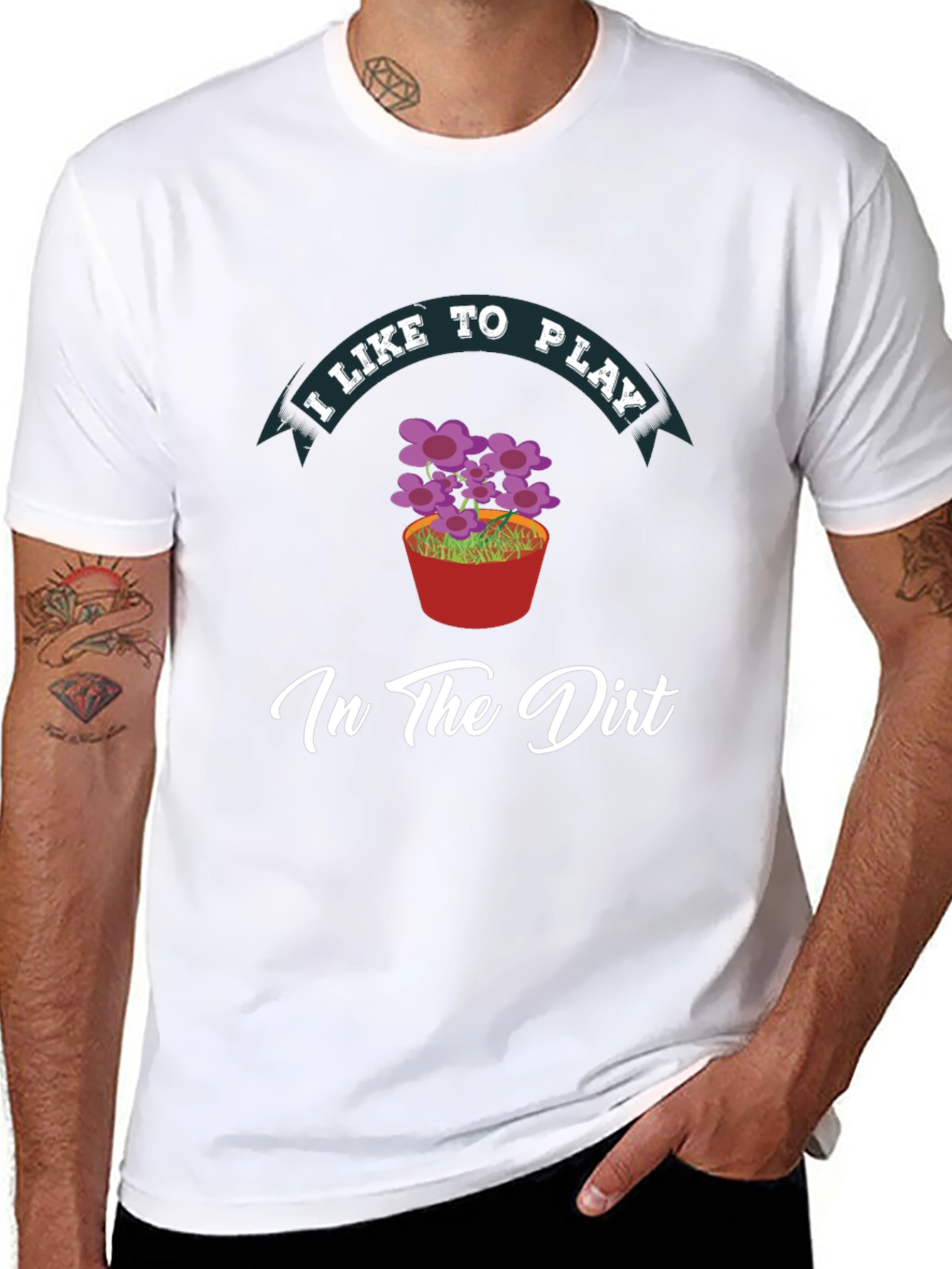 I Like to Play in the Dirt Black T-Shirt