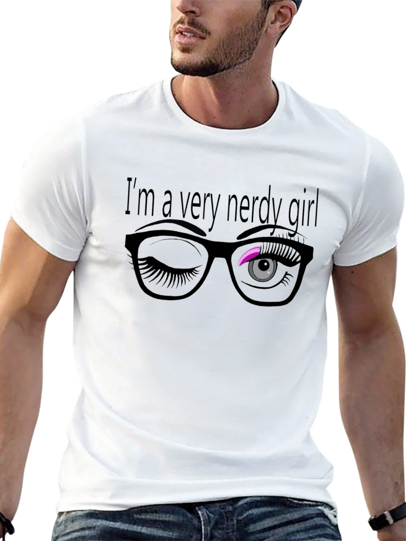 Nerdy Girl Wink T-Shirt