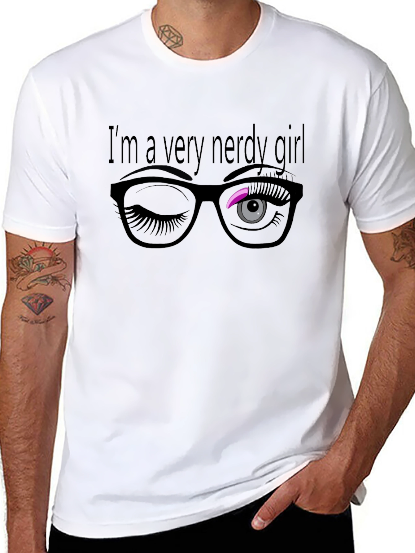 Nerdy Girl Wink T-Shirt