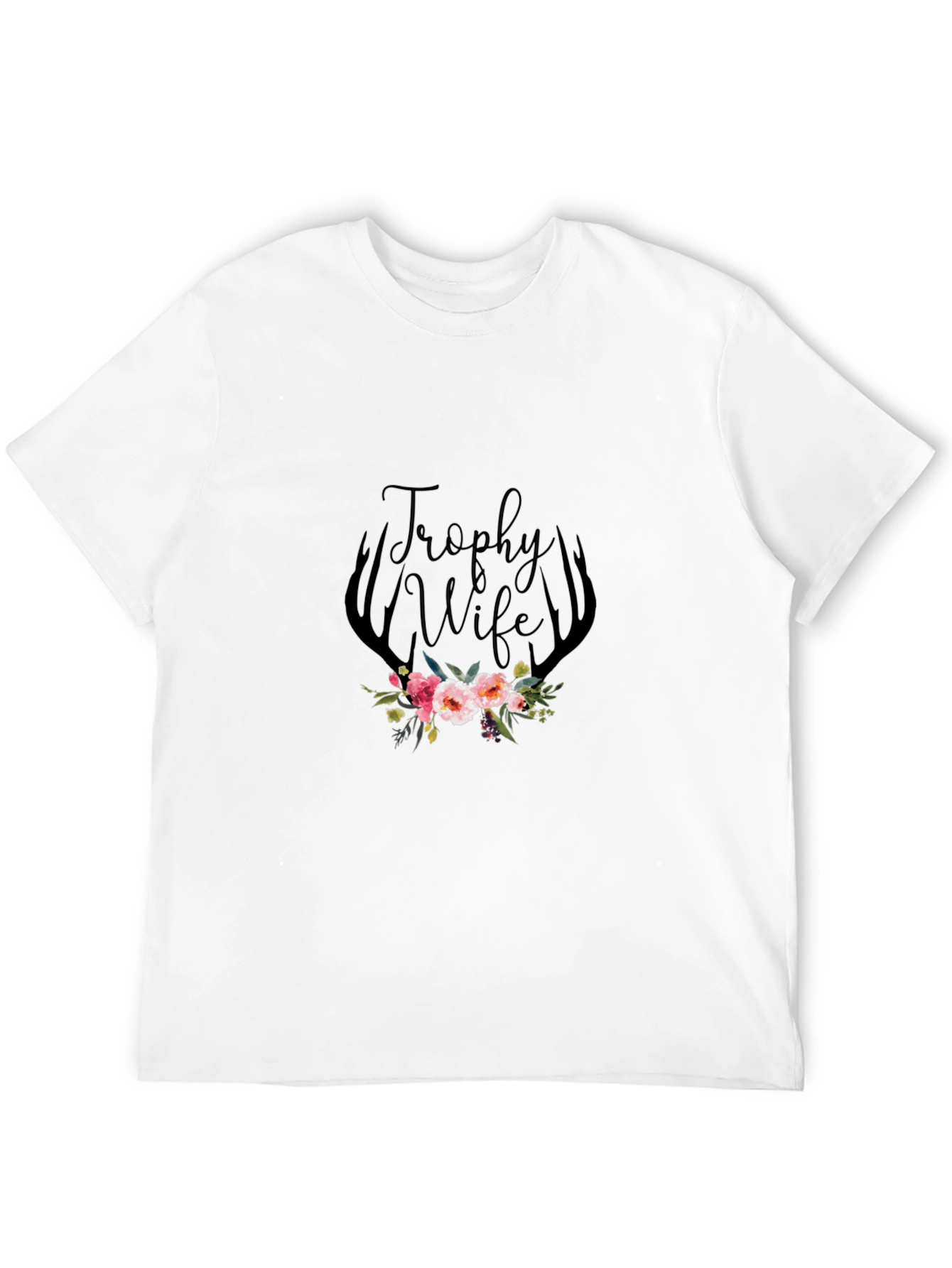 Trophy Wife Floral Antler Graphic Tee