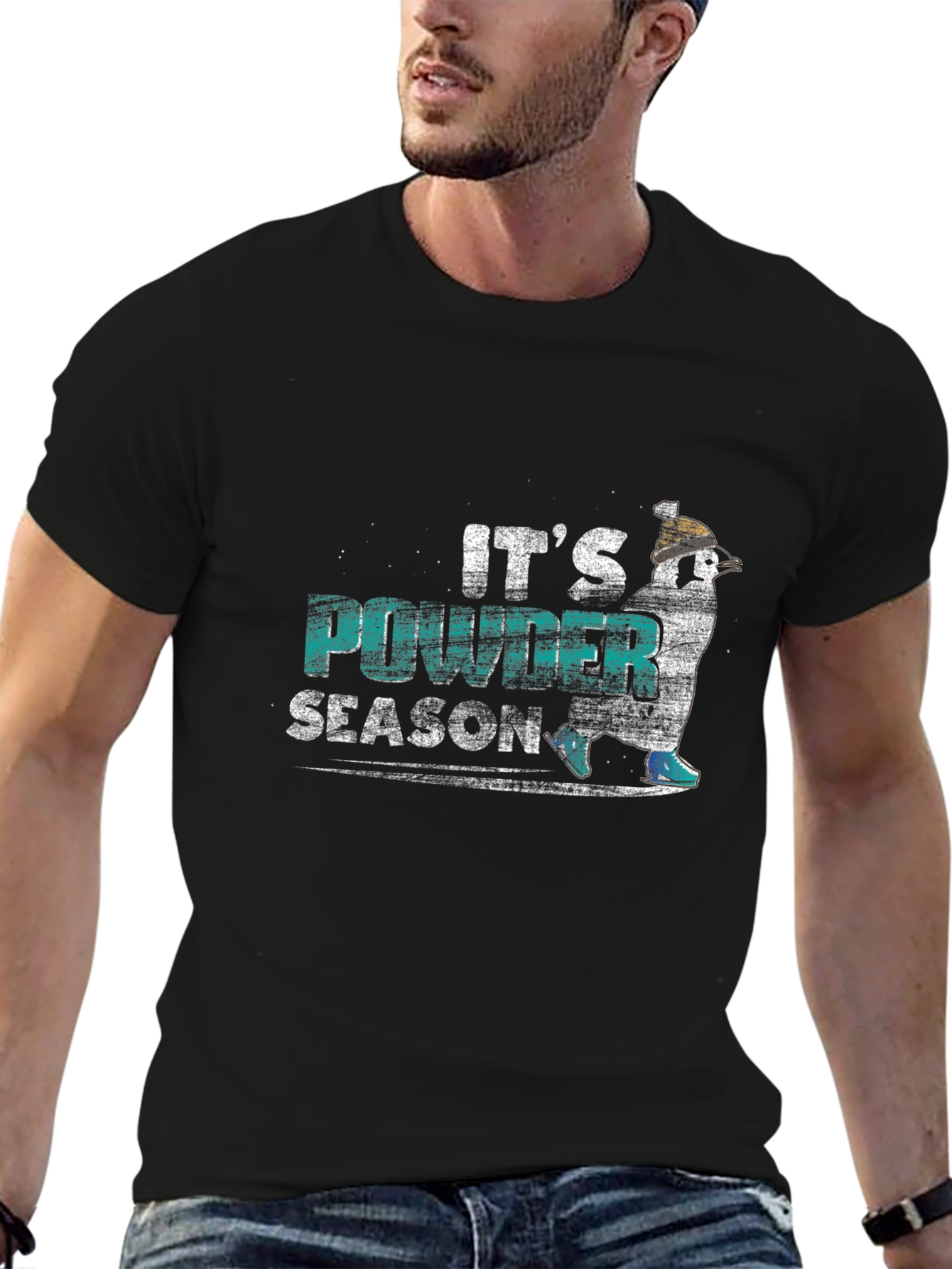 Its Powder Season Black T-Shirt
