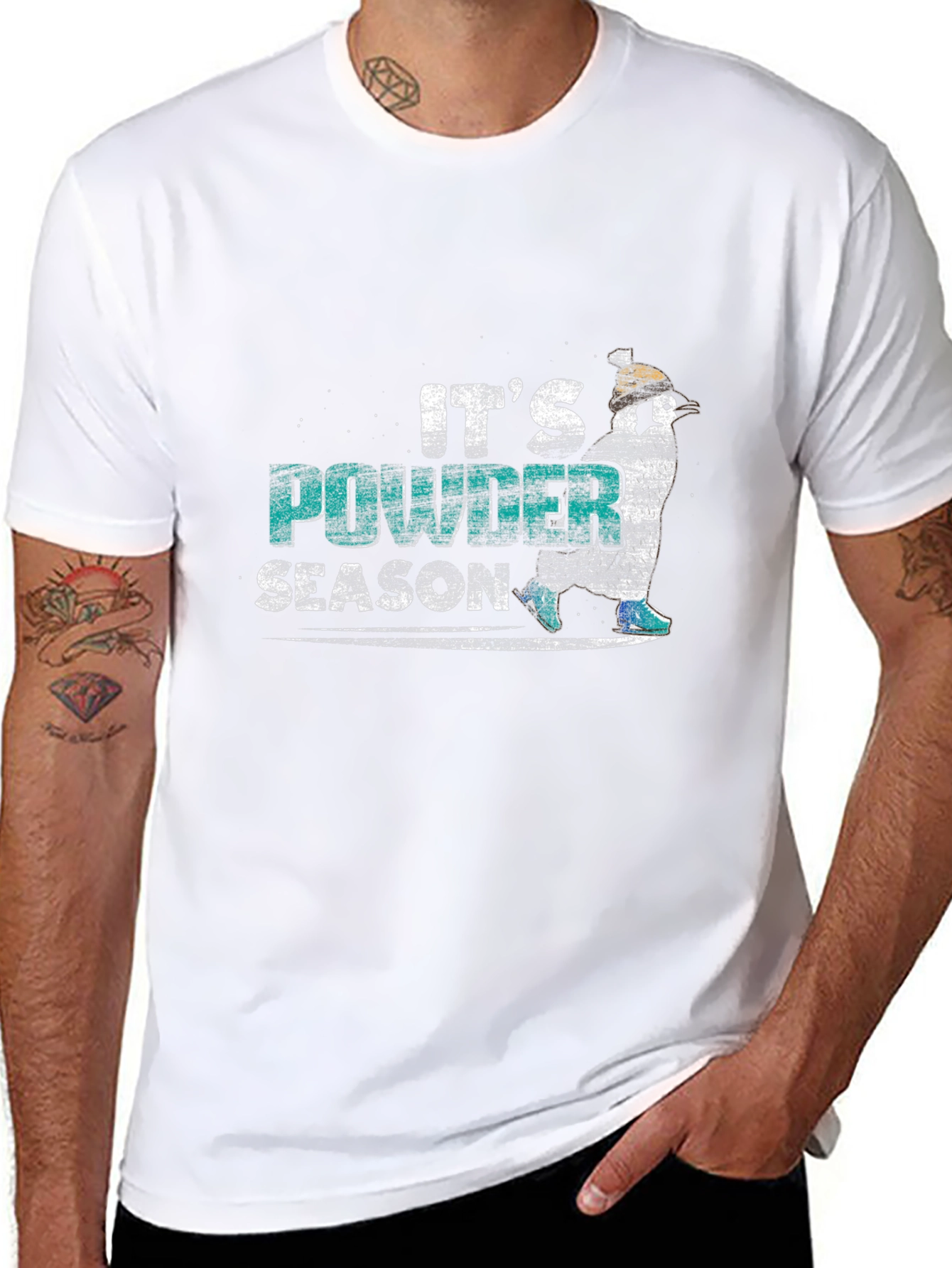 Its Powder Season Black T-Shirt